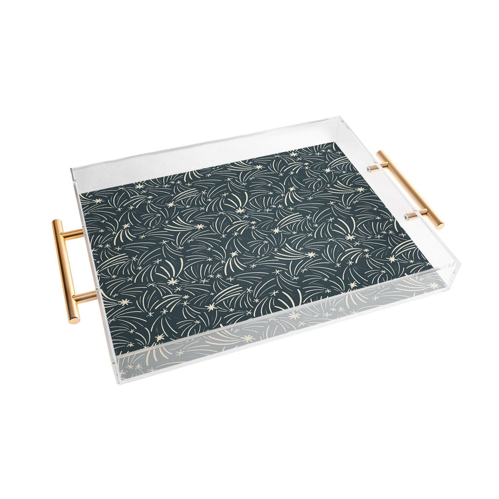 Little Om Pattern Shooting Stars blue Acrylic Tray