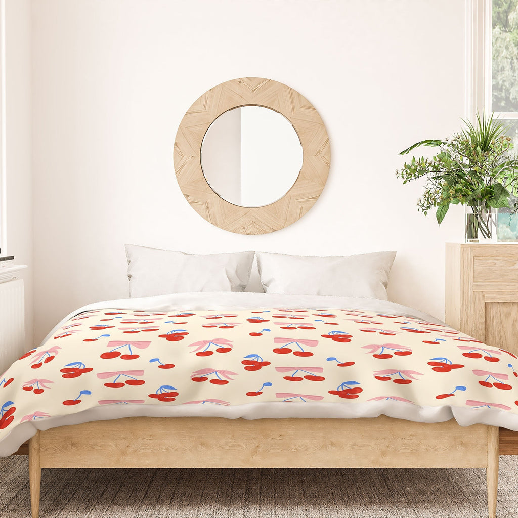 Design by Spark Cherries And Ribbons Duvet Cover