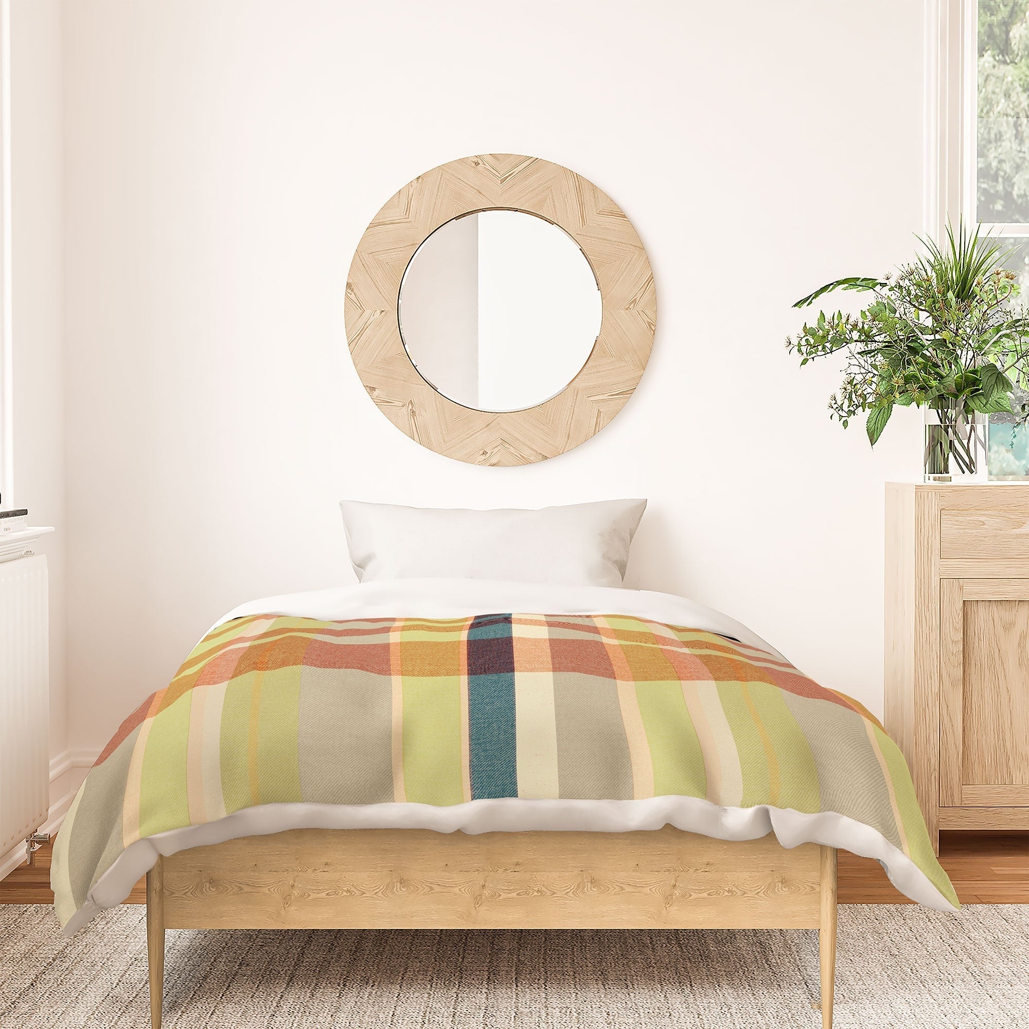 Marta Barragan Camarasa Retro Picnic Plaid Warm Tones Duvet Cover