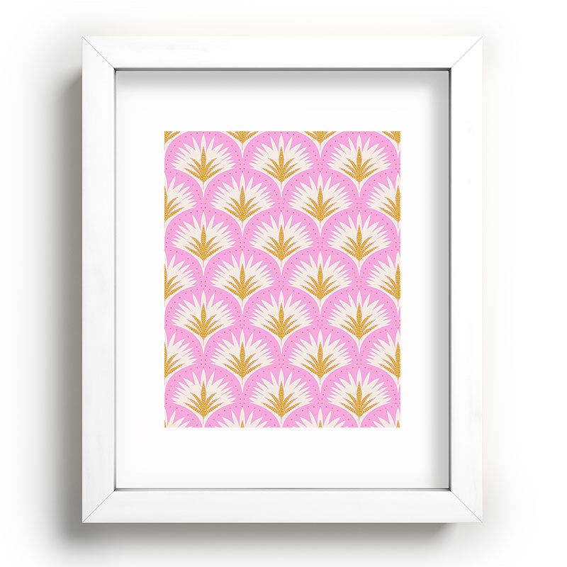 Jennifer Labre Pink Palmetto Recessed Framing Rectangle