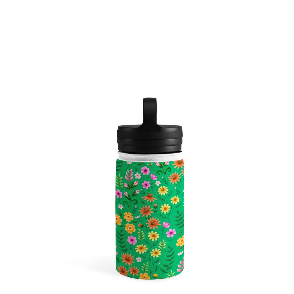 Pimlada Phuapradit Ditsy Spring Floral Green Water Bottle