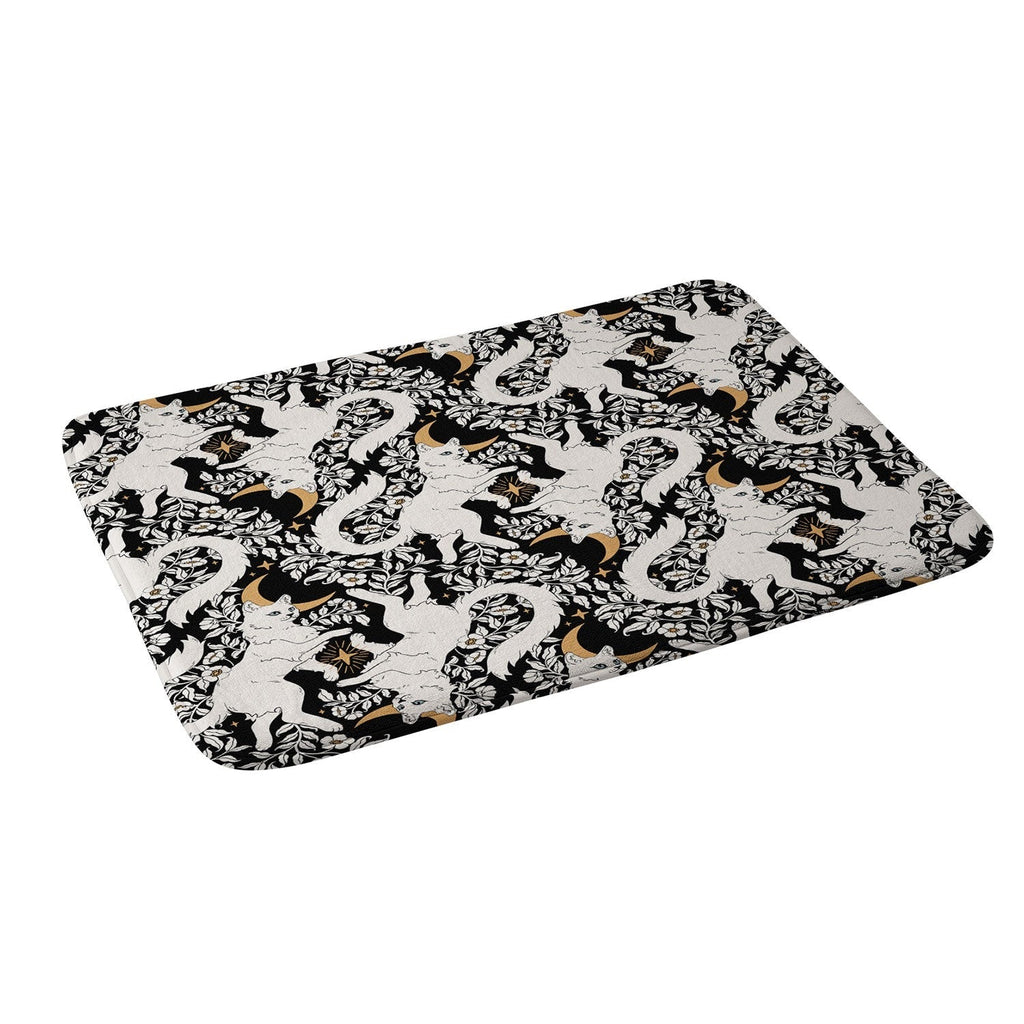 Avenie Celestial Cats Gold Memory Foam Bath Mat