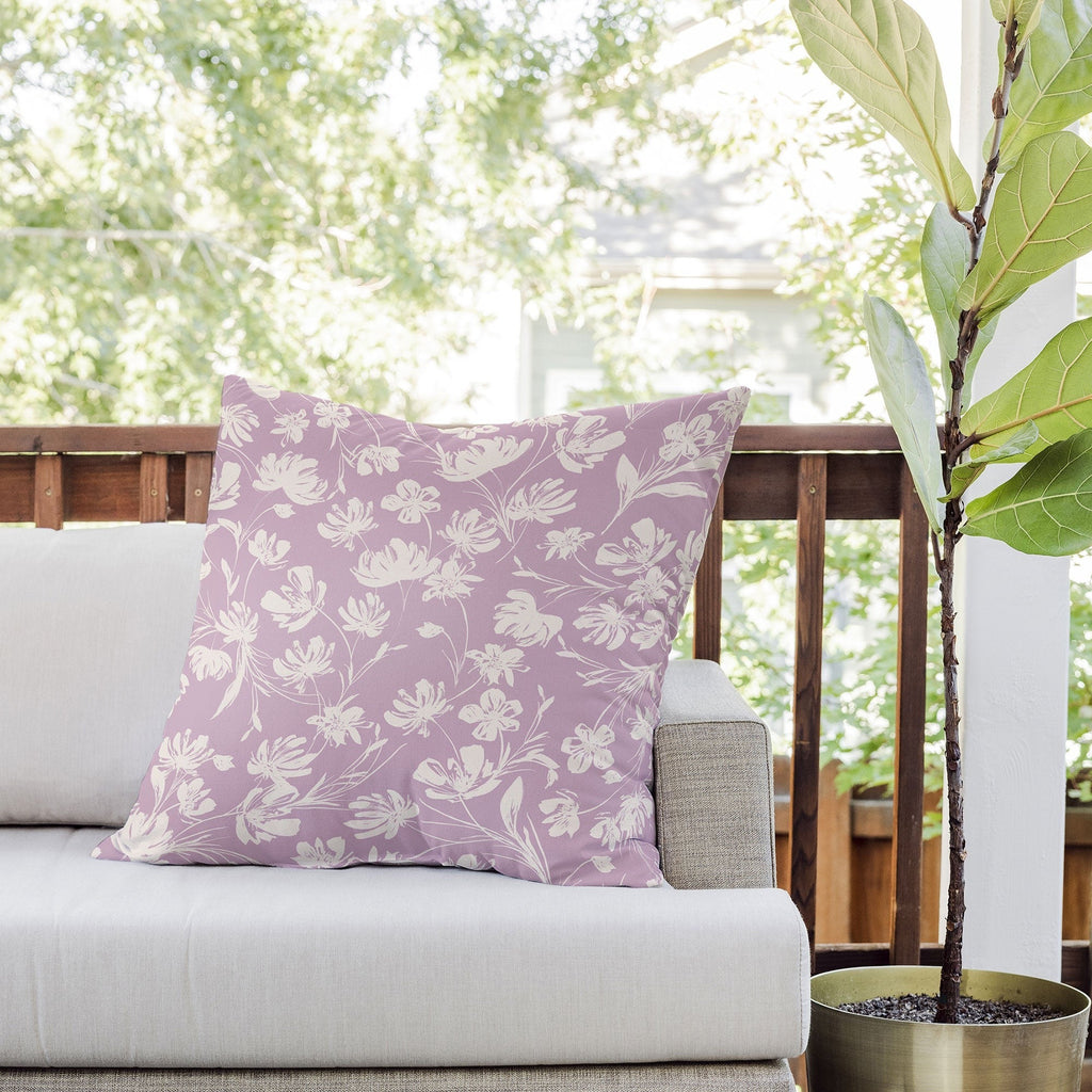 Gabriela Fuente Martine Lilac Outdoor Throw Pillow