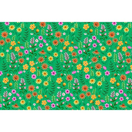 Pimlada Phuapradit Ditsy Spring Floral Green Wall Mural