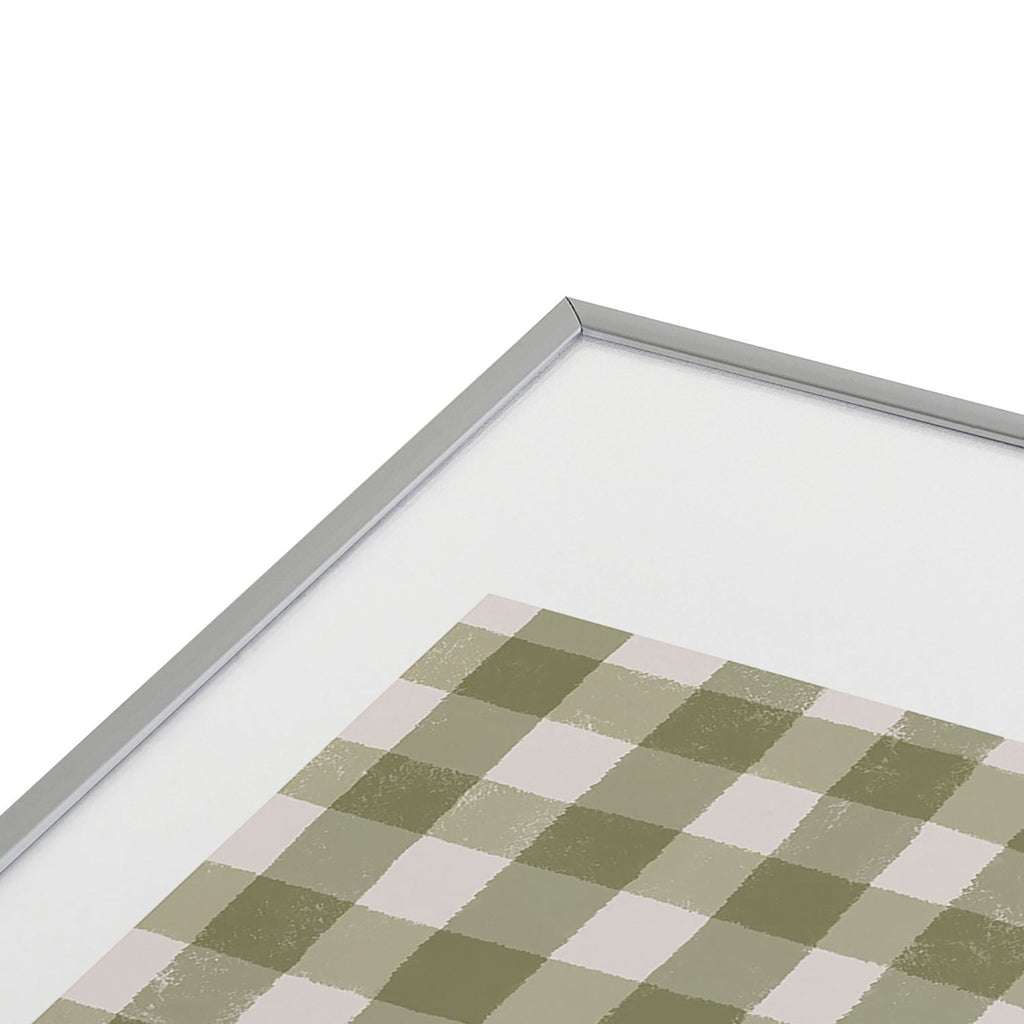 Menina Lisboa Rustic Green Plaid Metal Framed Art Print
