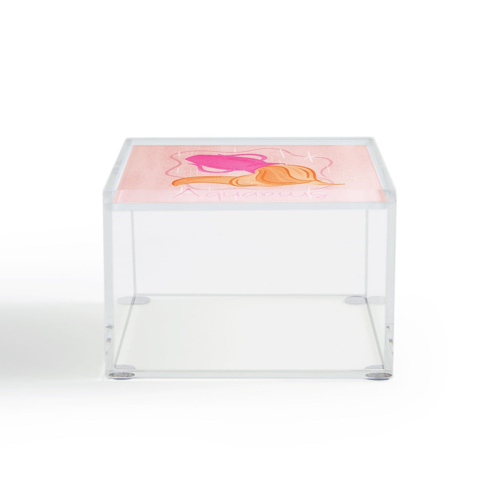 Little Om Zodiac Sign Aquarius Acrylic Box