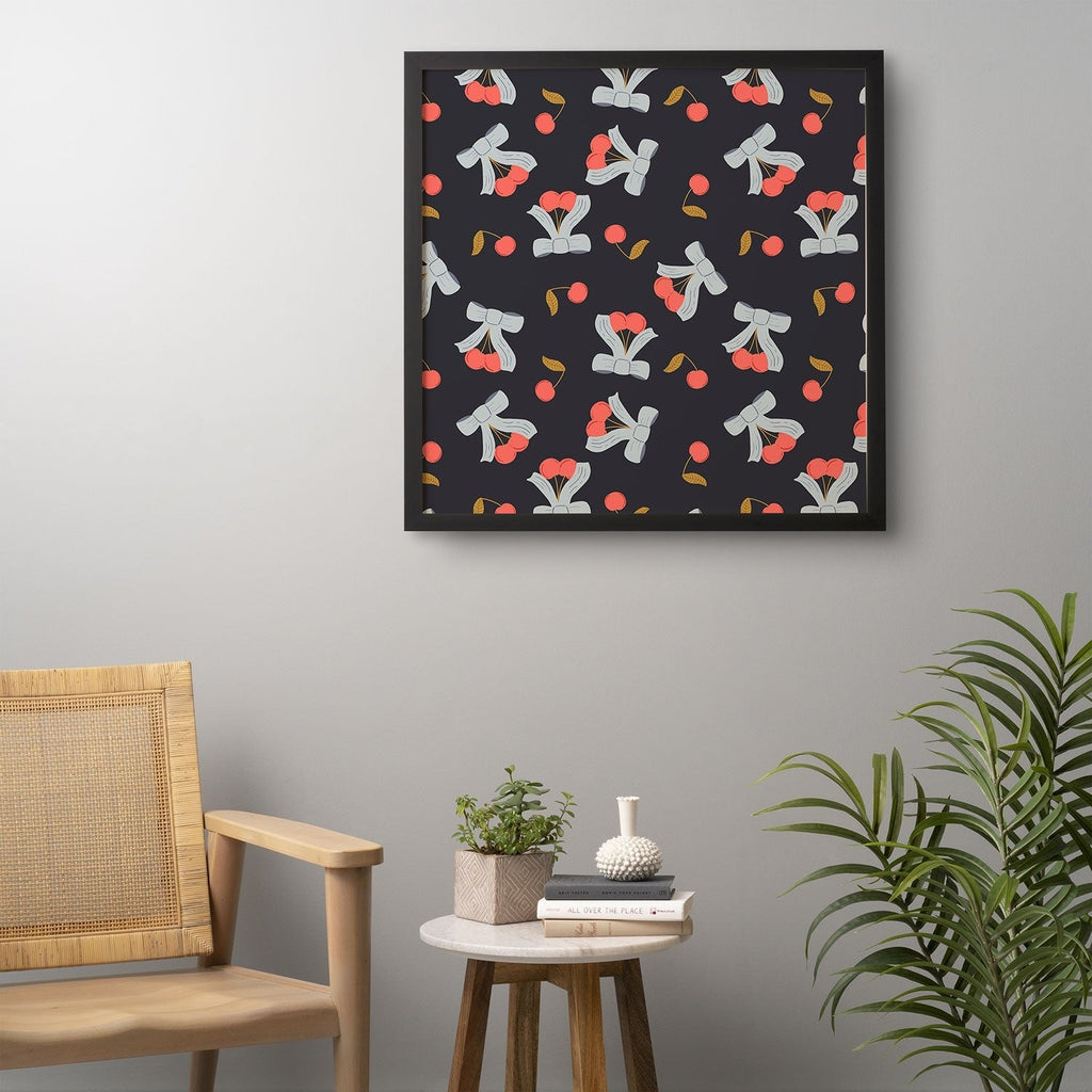 Jennifer Labre Cherries and Bows Framed Wall Art