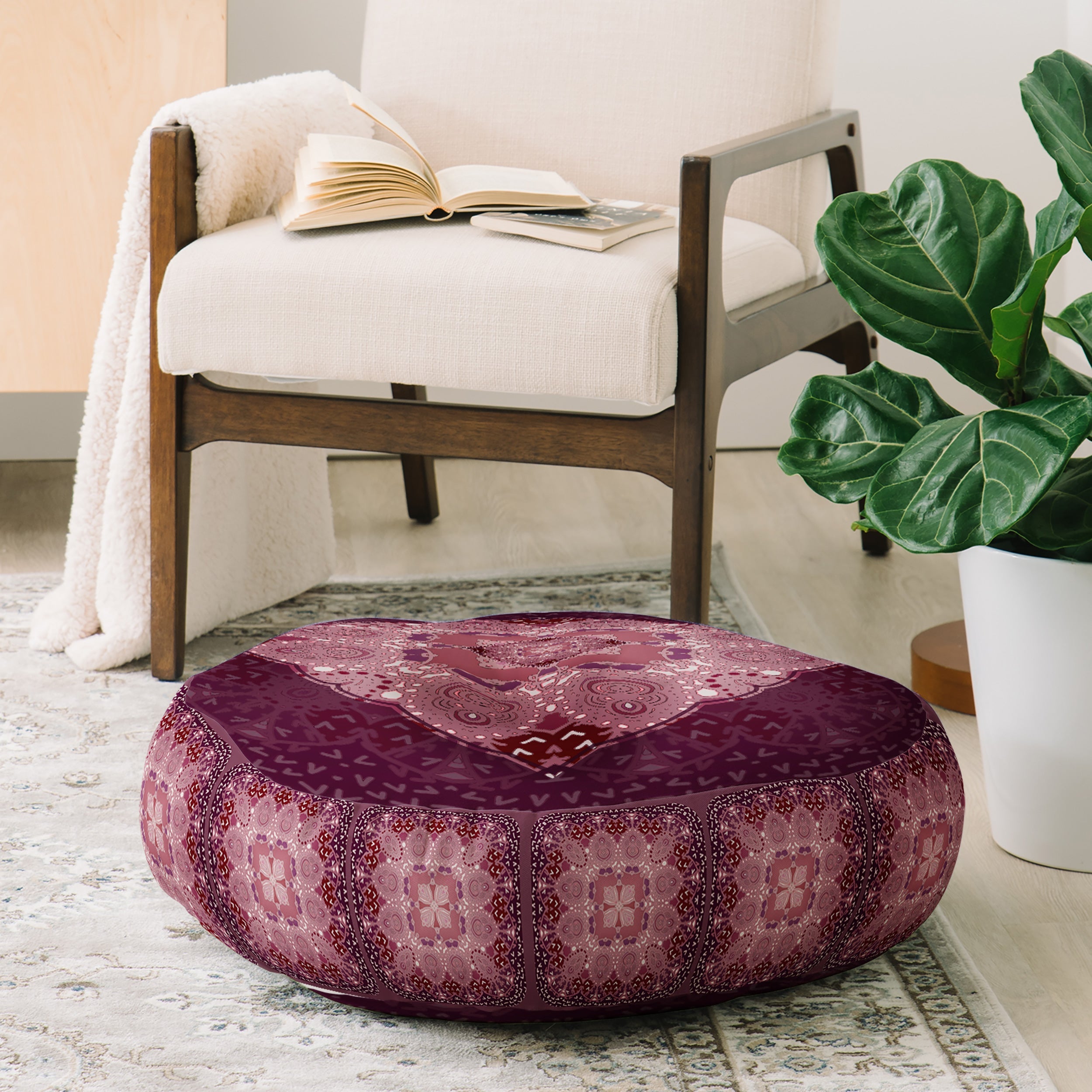 Monika Strigel AZIZA RED Floor Pillow Round