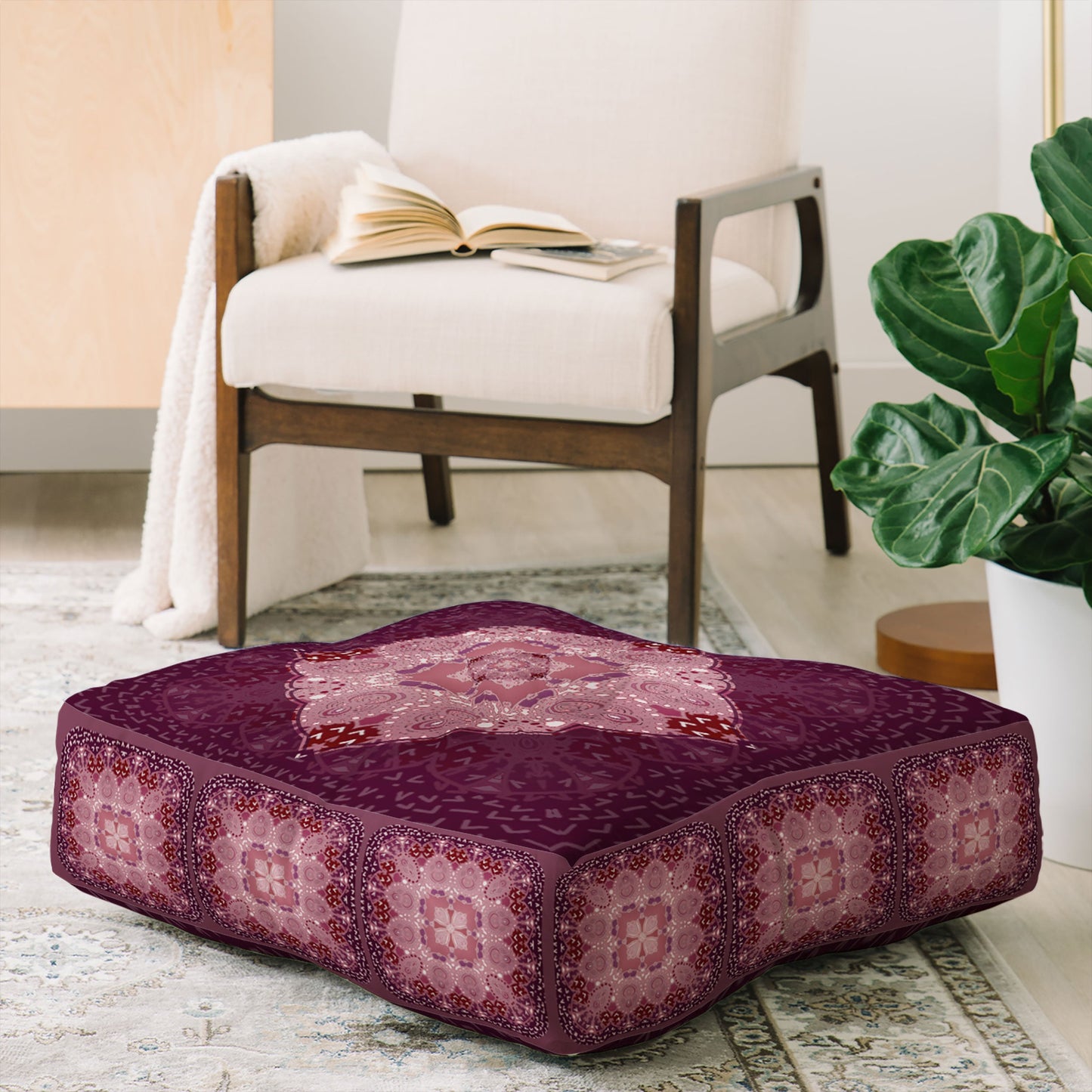 Monika Strigel AZIZA RED Floor Pillow Square