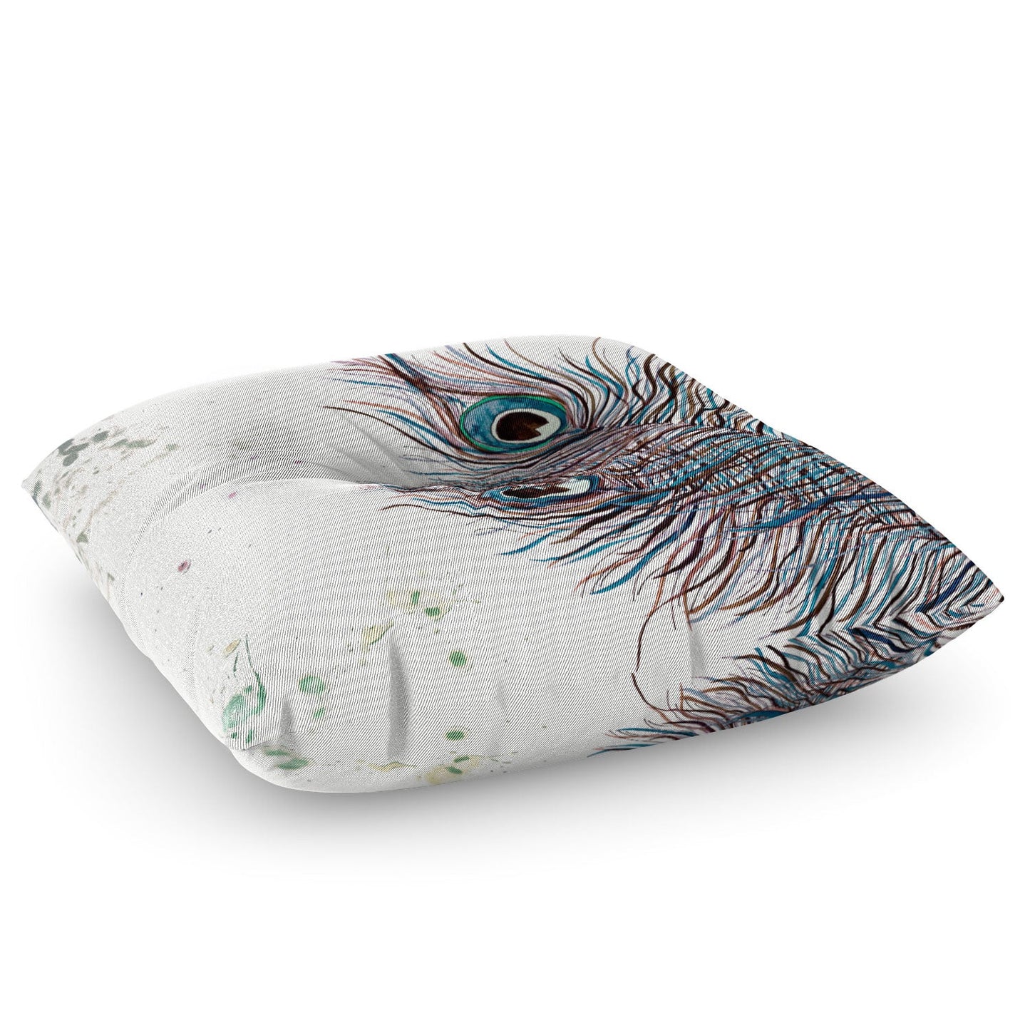 Monika Strigel Boho Peacock Feathers Floor Pillow Square