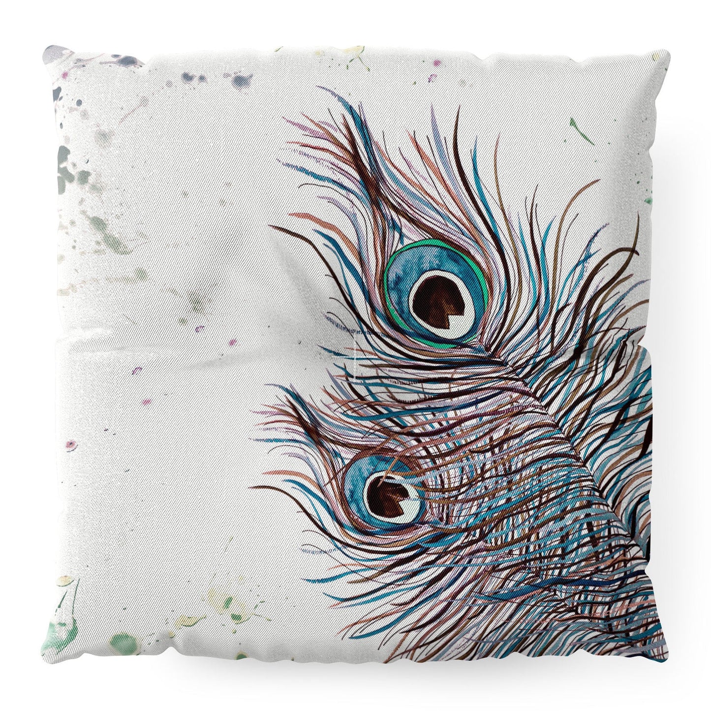 Monika Strigel Boho Peacock Feathers Floor Pillow Square