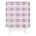 Monika Strigel FARMHOUSE SHABBY GINGHAM PALE PINK CHECKERED PLAID Shower Curtain