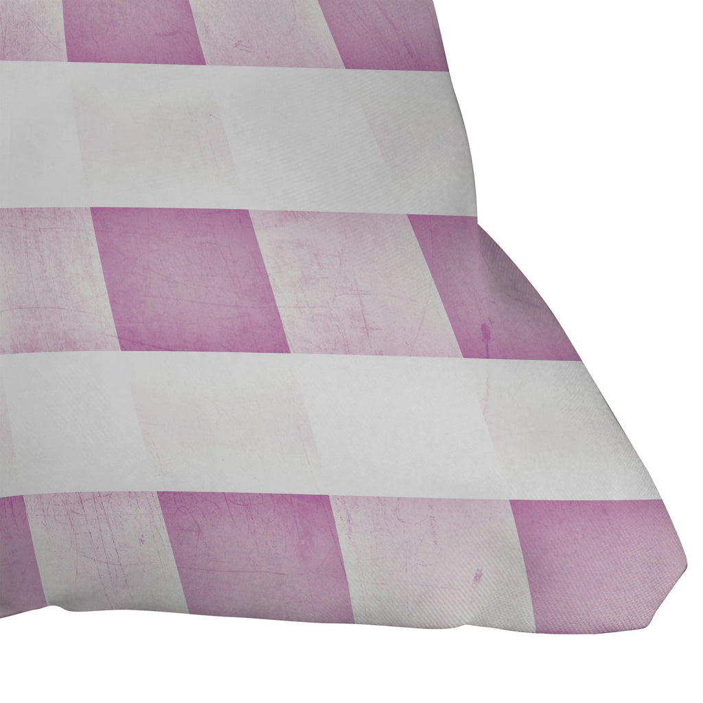 Monika Strigel FARMHOUSE SHABBY GINGHAM PALE PINK CHECKERED PLAID Throw Pillow