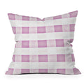 Monika Strigel FARMHOUSE SHABBY GINGHAM PALE PINK CHECKERED PLAID Throw Pillow