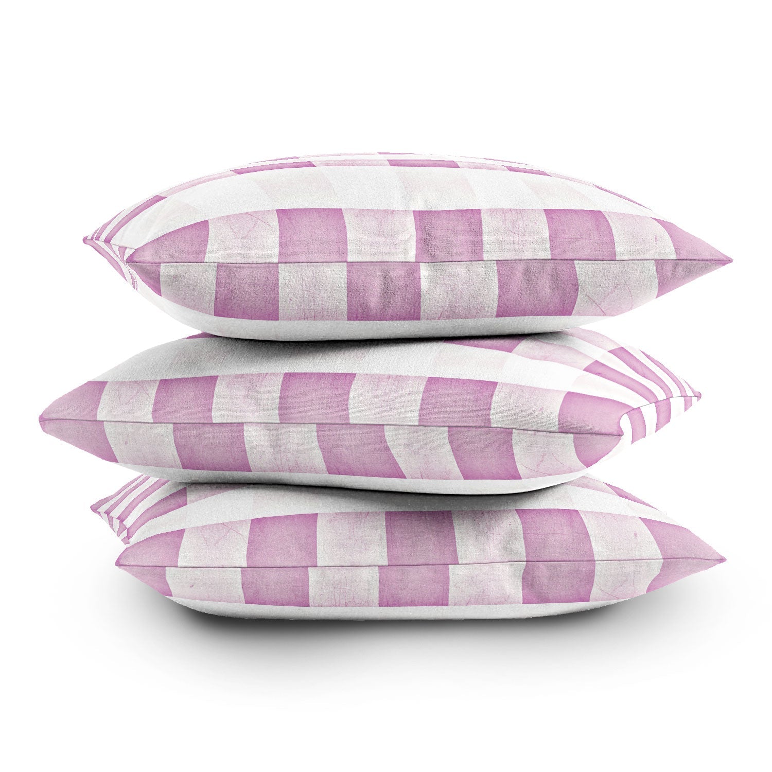Monika Strigel FARMHOUSE SHABBY GINGHAM PALE PINK CHECKERED PLAID Throw Pillow