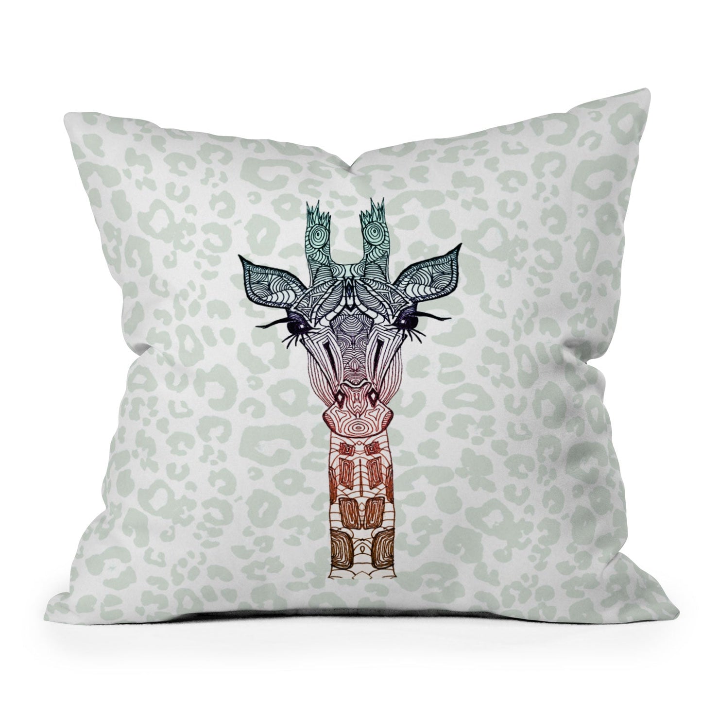 Monika Strigel Giraffe Meets Leopard Throw Pillow