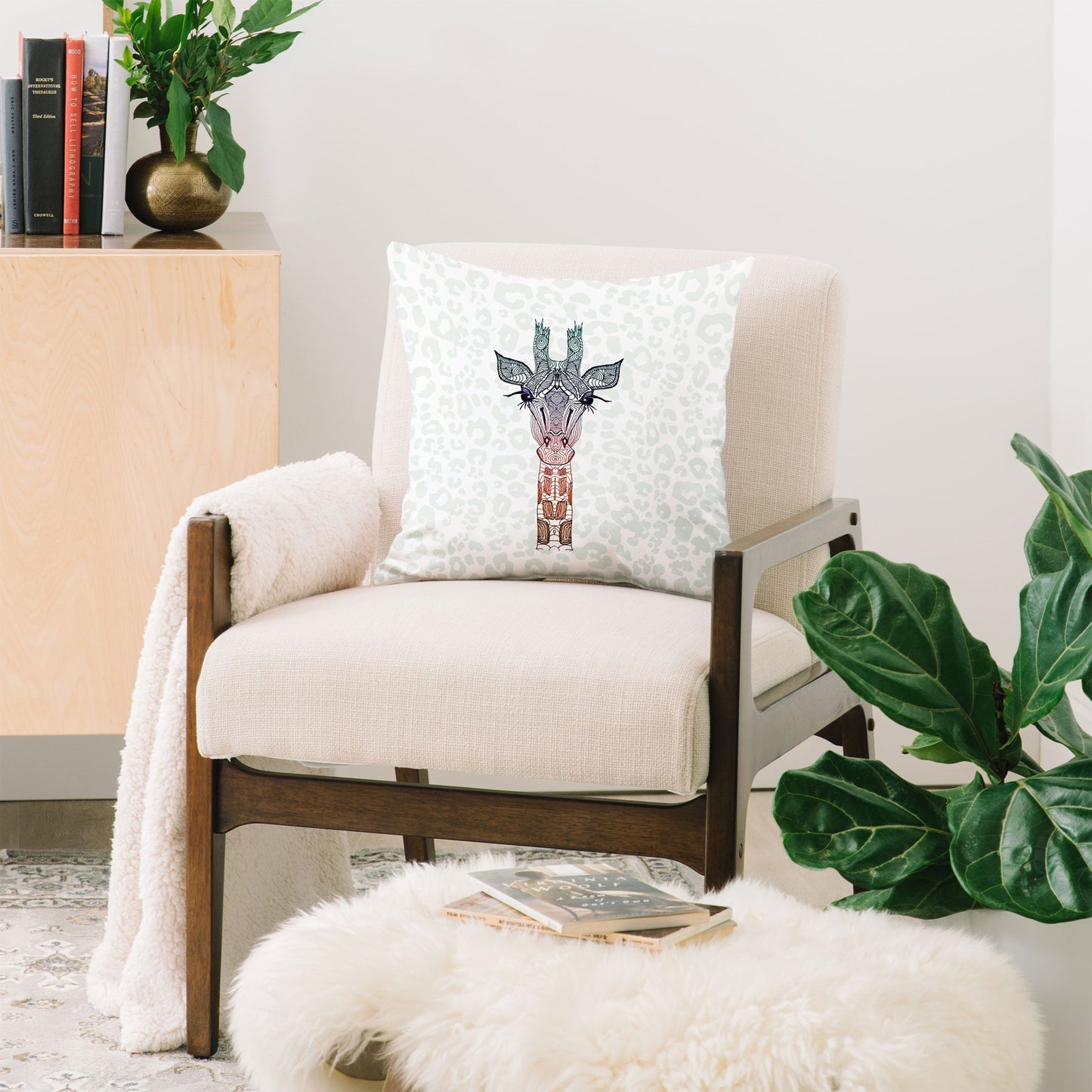 Monika Strigel Giraffe Meets Leopard Throw Pillow