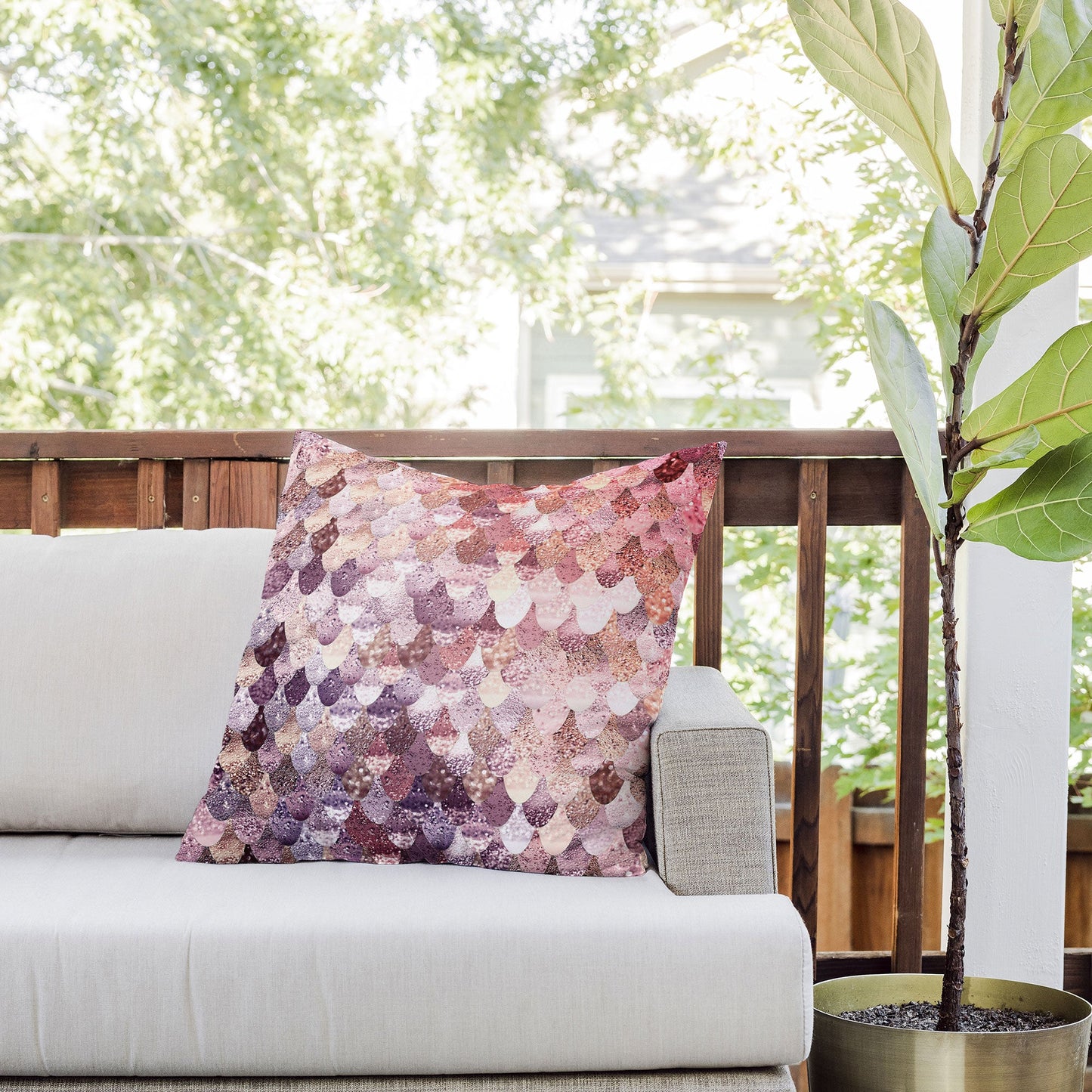 Monika Strigel LILY ROSE MERMAID Outdoor Throw Pillow