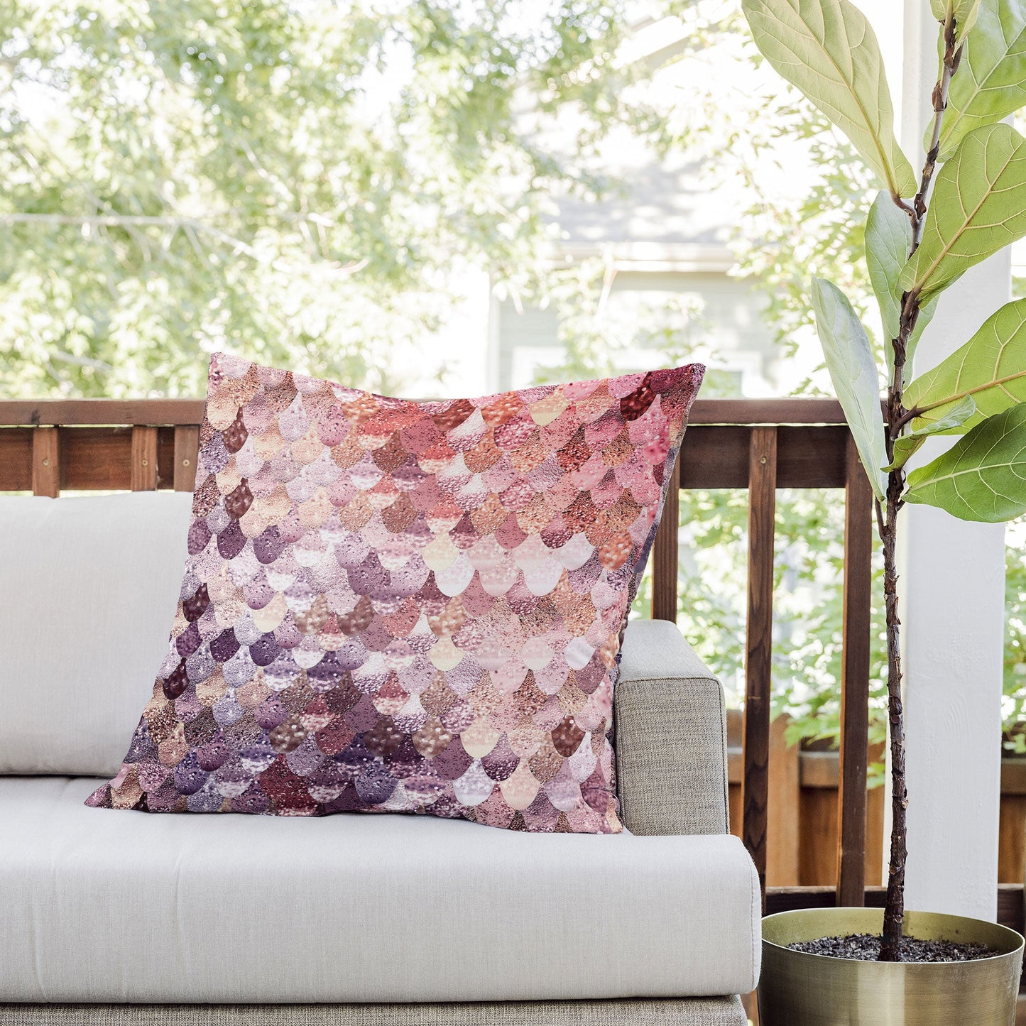 Monika Strigel LILY ROSE MERMAID Outdoor Throw Pillow