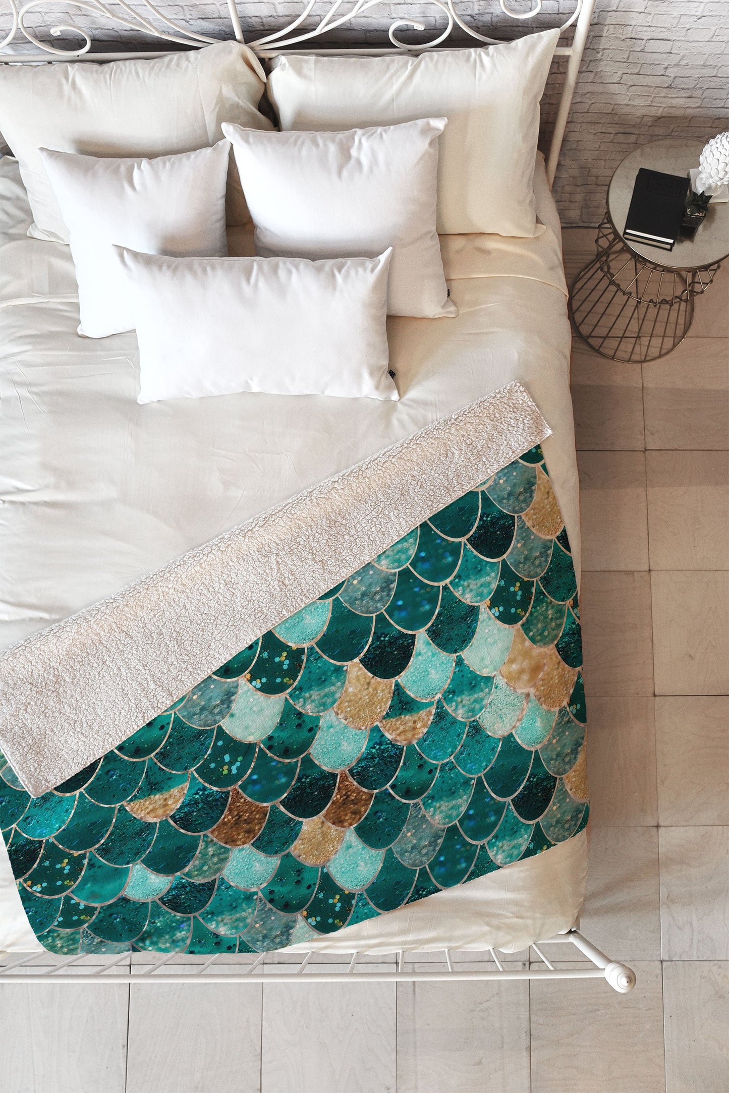 Monika Strigel Really Mermaid Fleece Throw Blanket