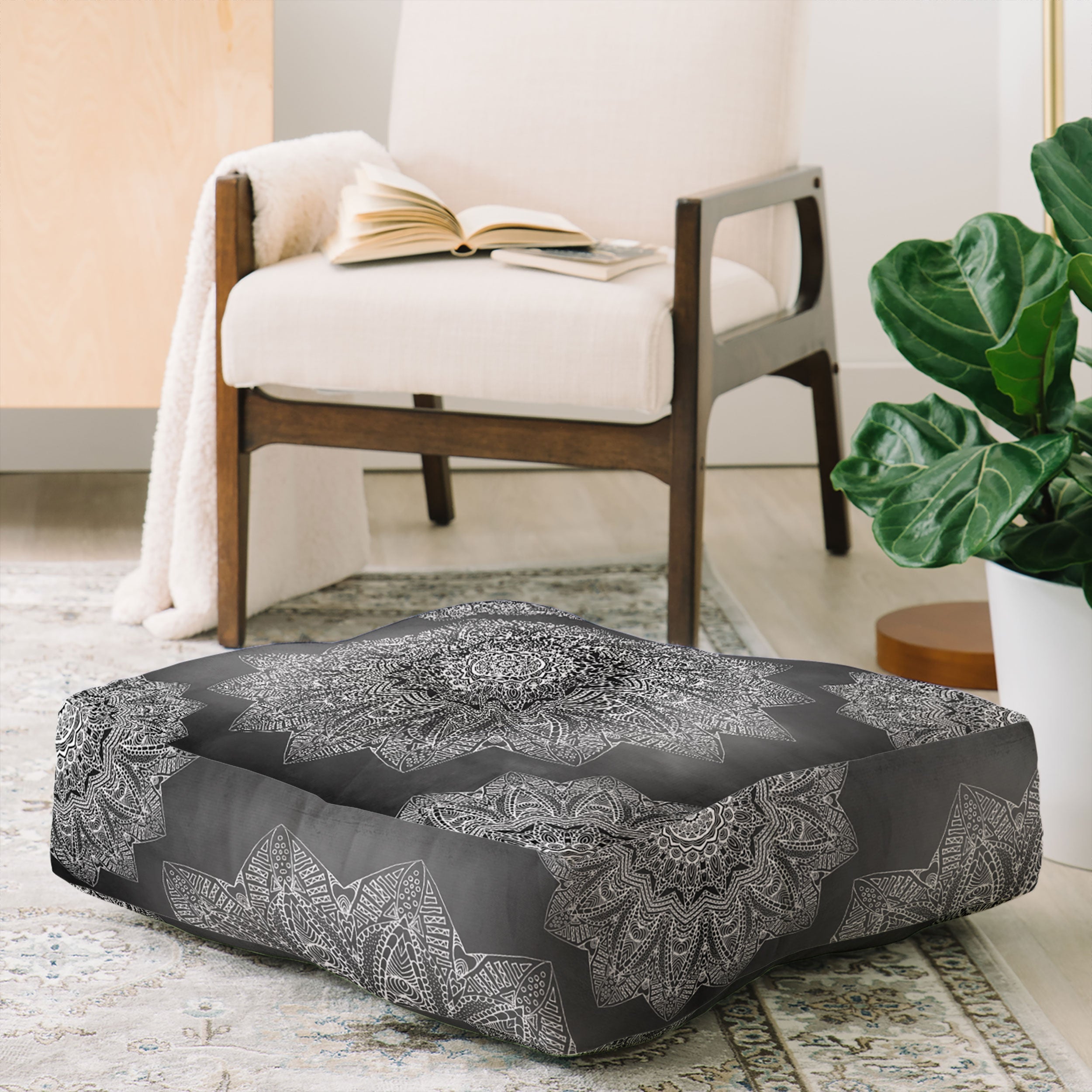 Monika Strigel SERENDIPITY BLACK Floor Pillow Square