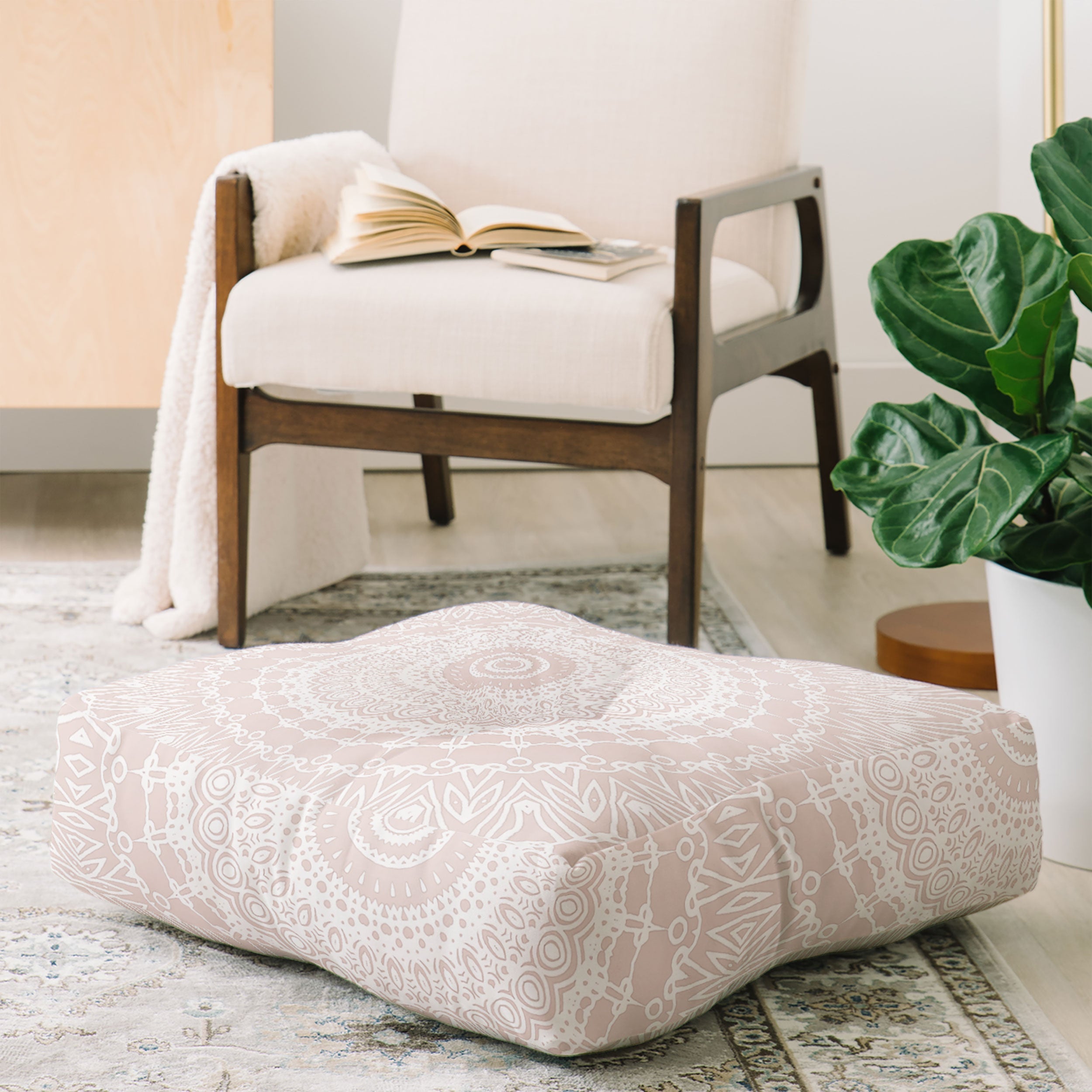 Monika Strigel WAITING FOR YOU ROSE Floor Pillow Square