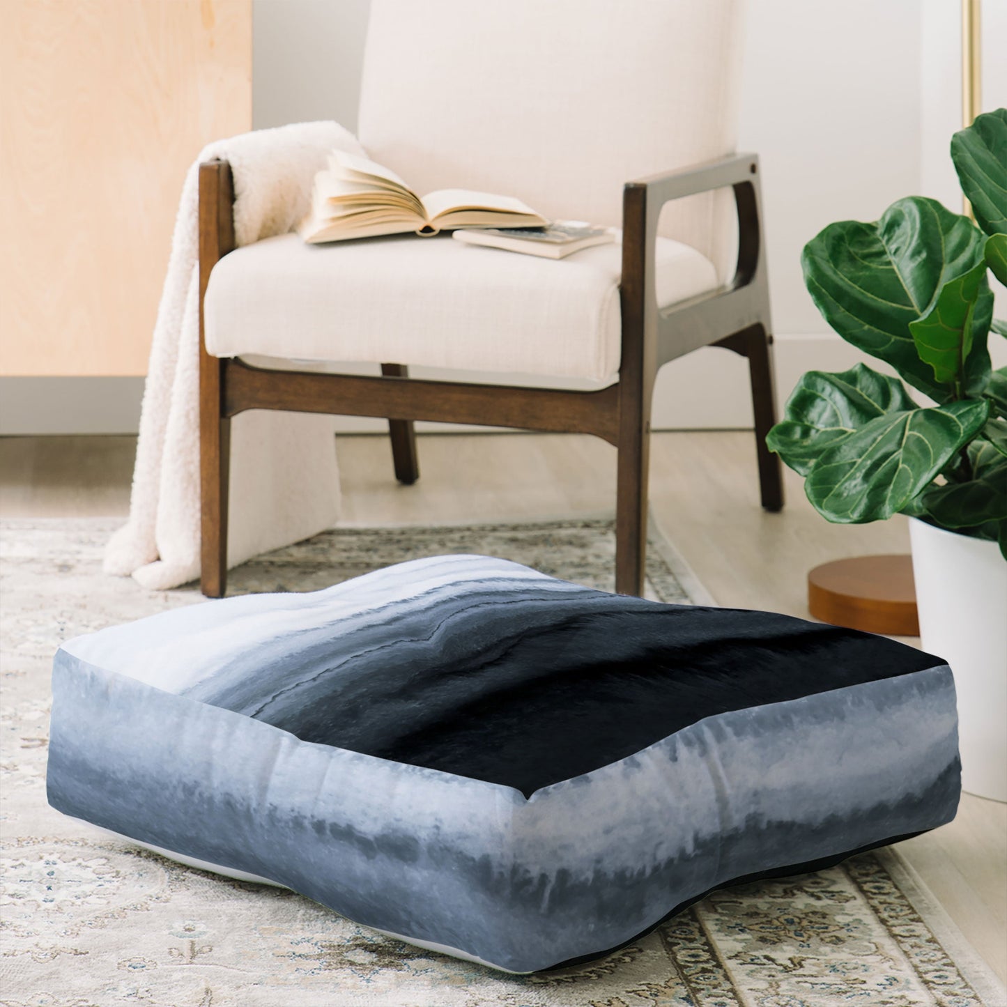 Monika Strigel WITHIN THE TIDES STORMY WEATHER GREY Floor Pillow Square