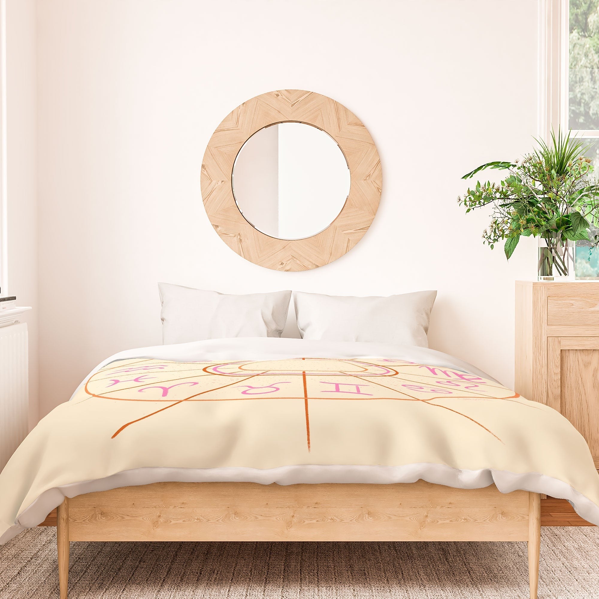 Little Om Zodiac Signs cream Duvet Cover