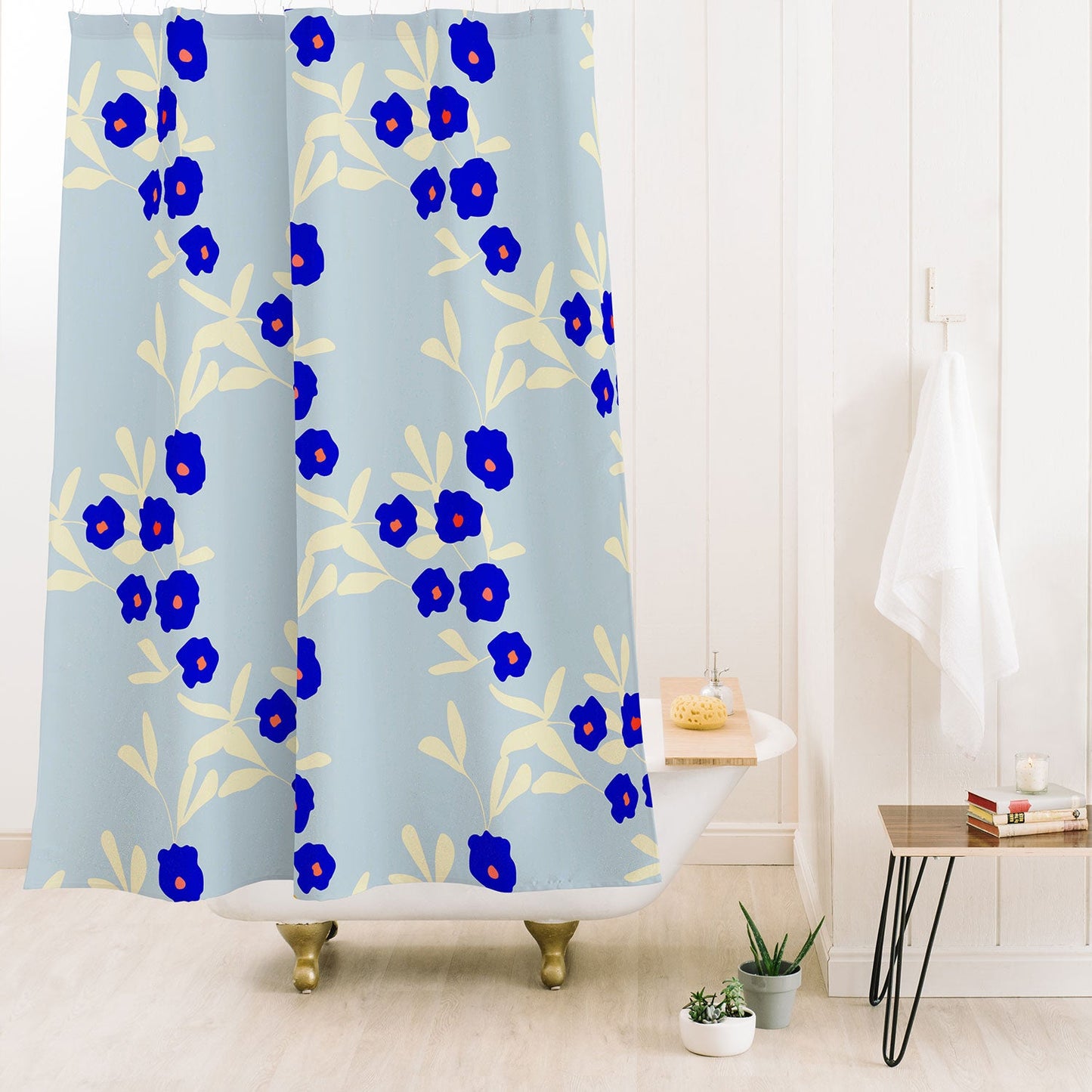 Morgan Kendall blue bells Shower Curtain