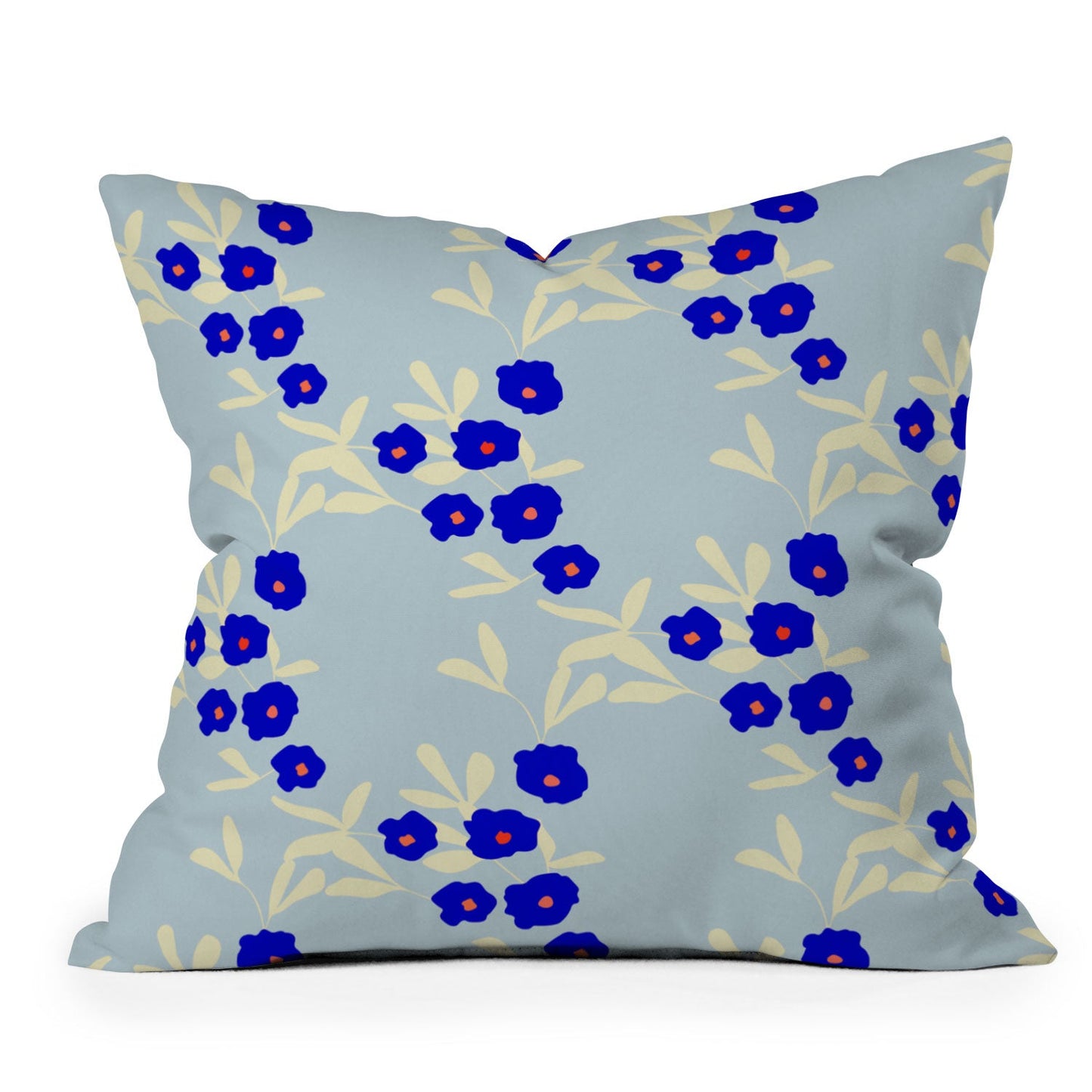 Morgan Kendall blue bells Outdoor Throw Pillow