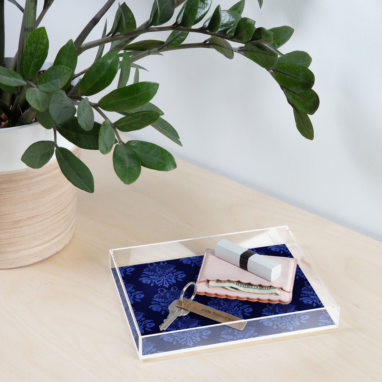 Morgan Kendall blue lace Acrylic Tray
