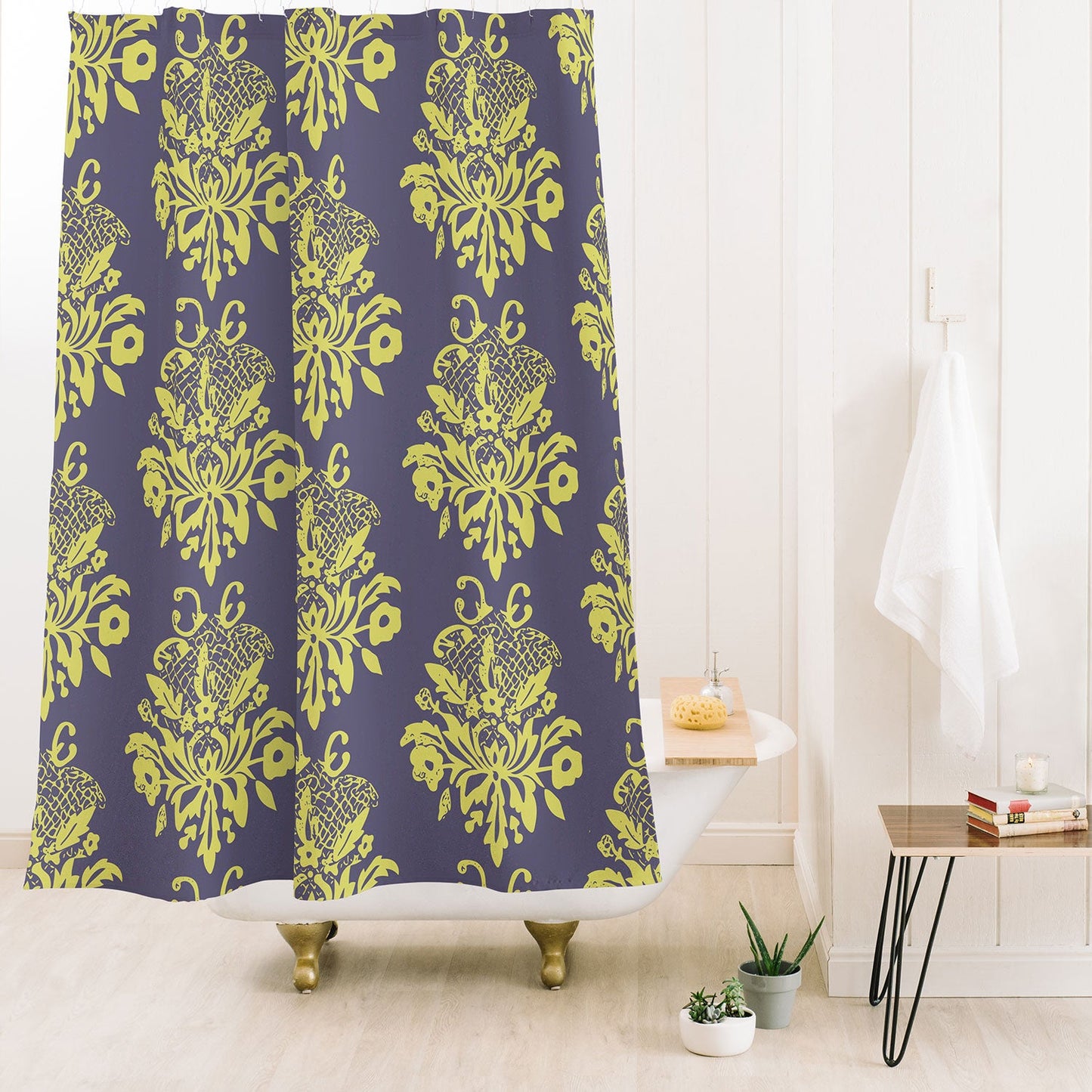 Morgan Kendall green lace Shower Curtain