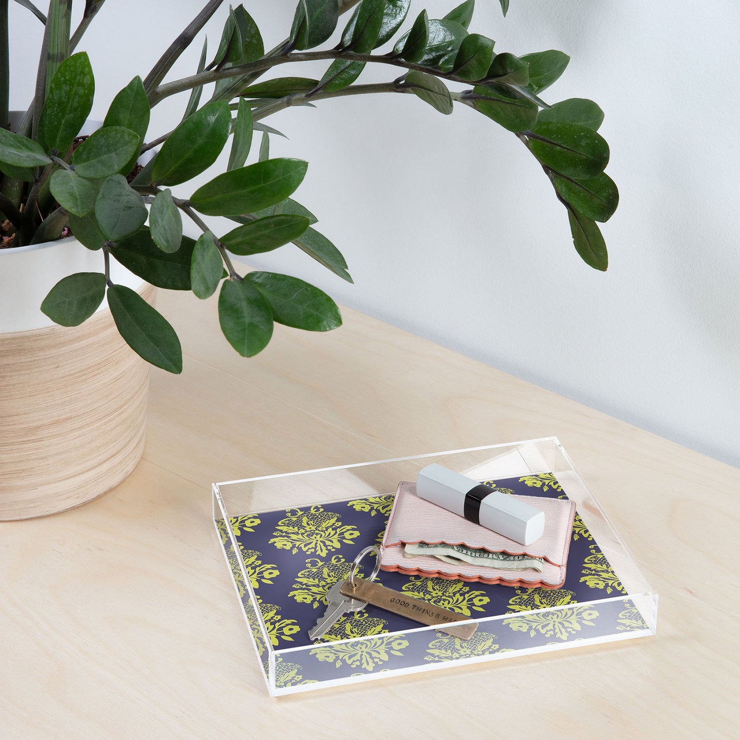 Morgan Kendall green lace Acrylic Tray