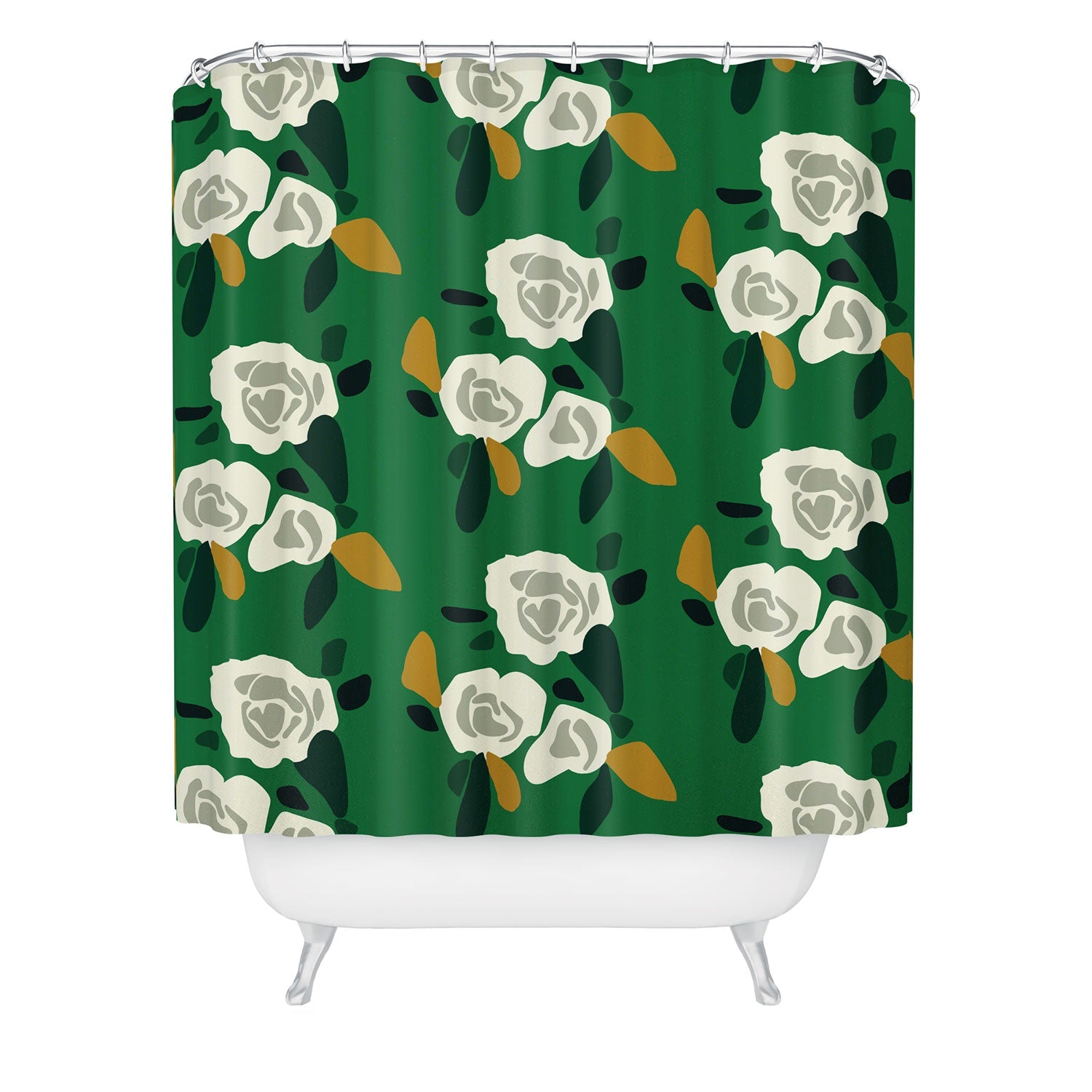 Morgan Kendall green spring Shower Curtain