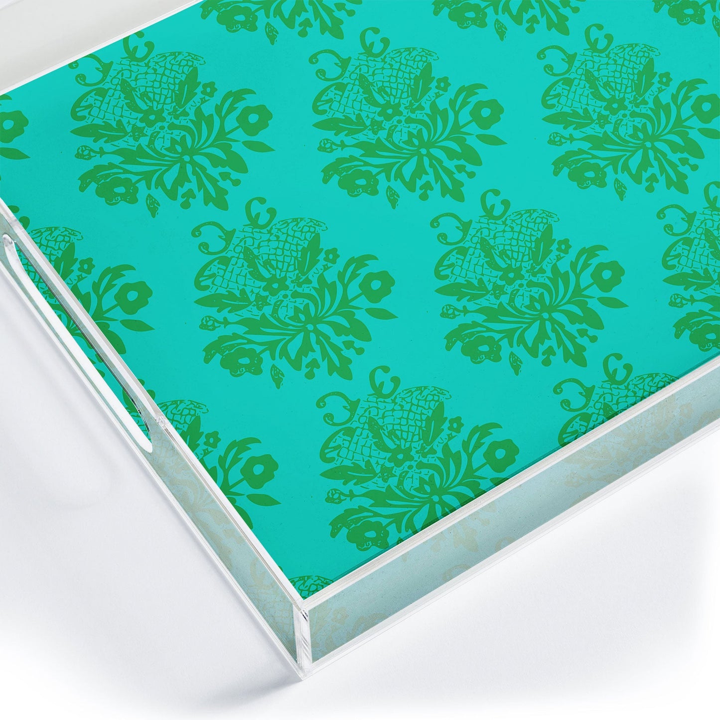 Morgan Kendall kelly green lace Acrylic Tray