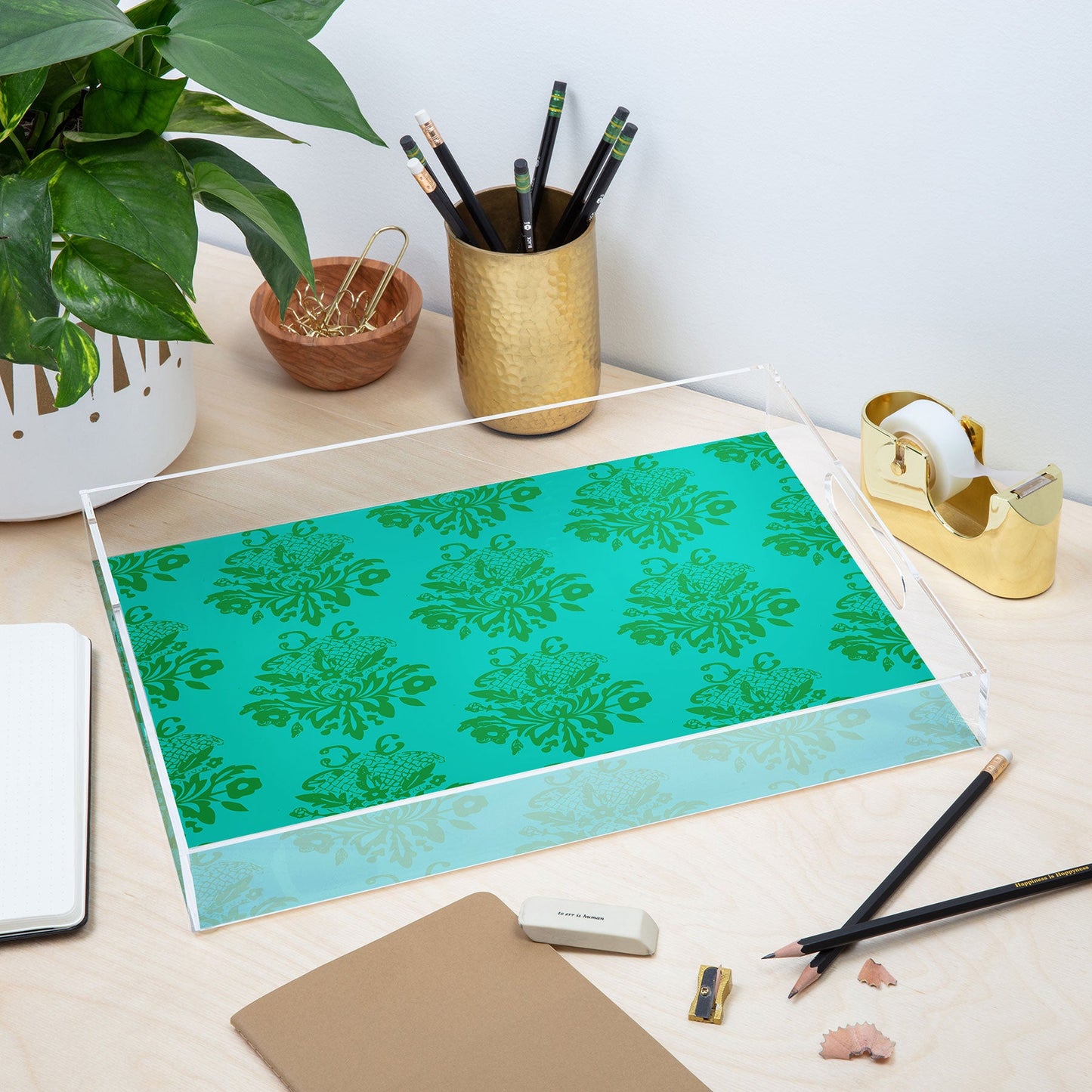 Morgan Kendall kelly green lace Acrylic Tray