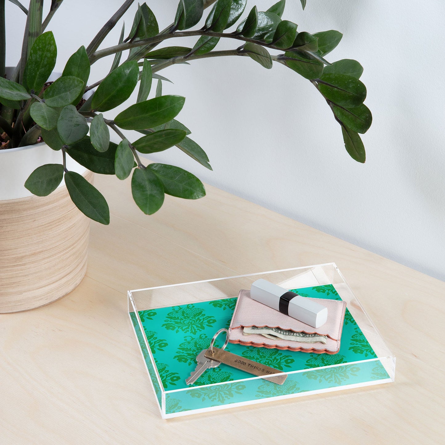 Morgan Kendall kelly green lace Acrylic Tray