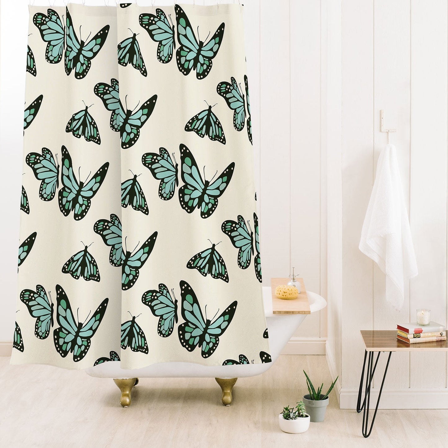 Morgan Kendall monarch butterflies Shower Curtain