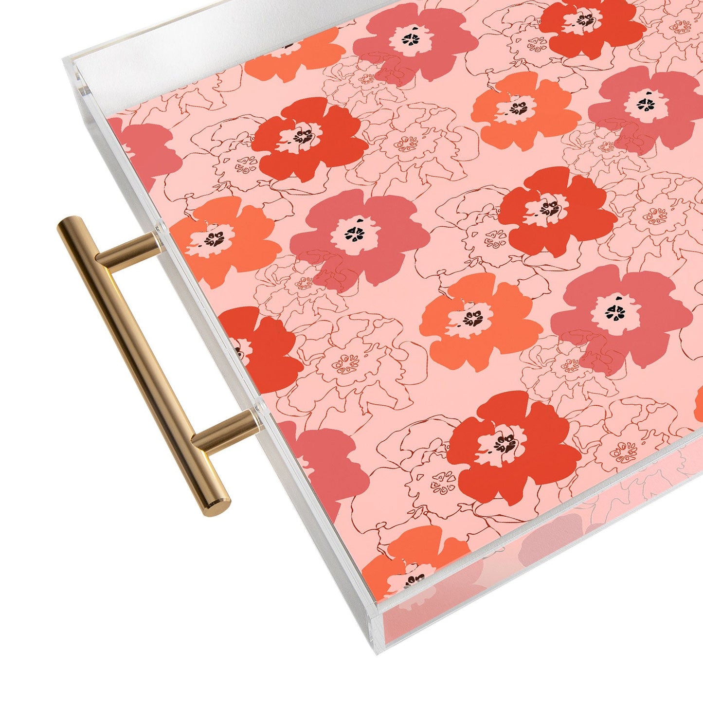 Morgan Kendall pink flower power Acrylic Tray
