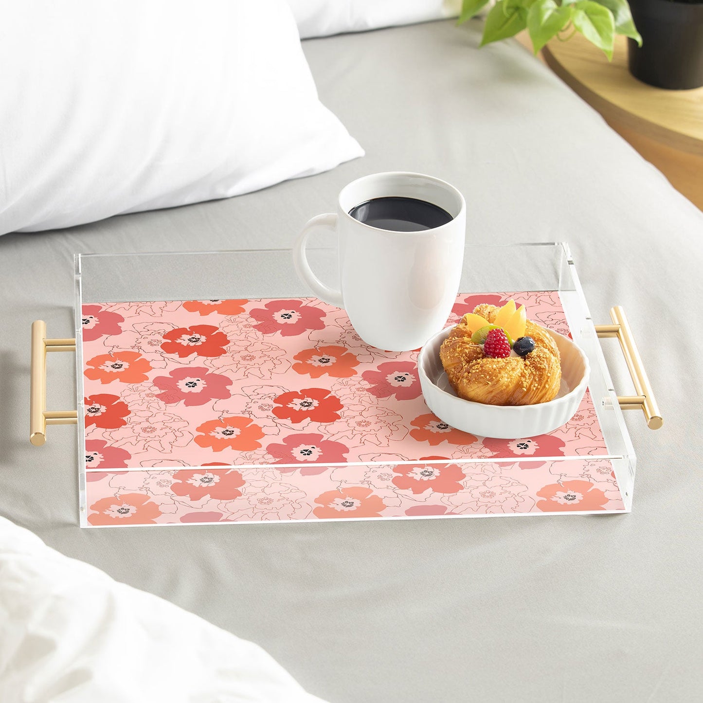 Morgan Kendall pink flower power Acrylic Tray
