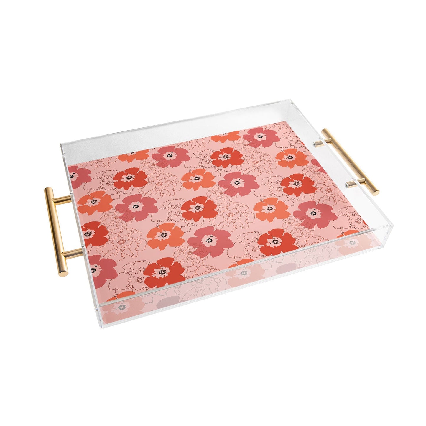 Morgan Kendall pink flower power Acrylic Tray