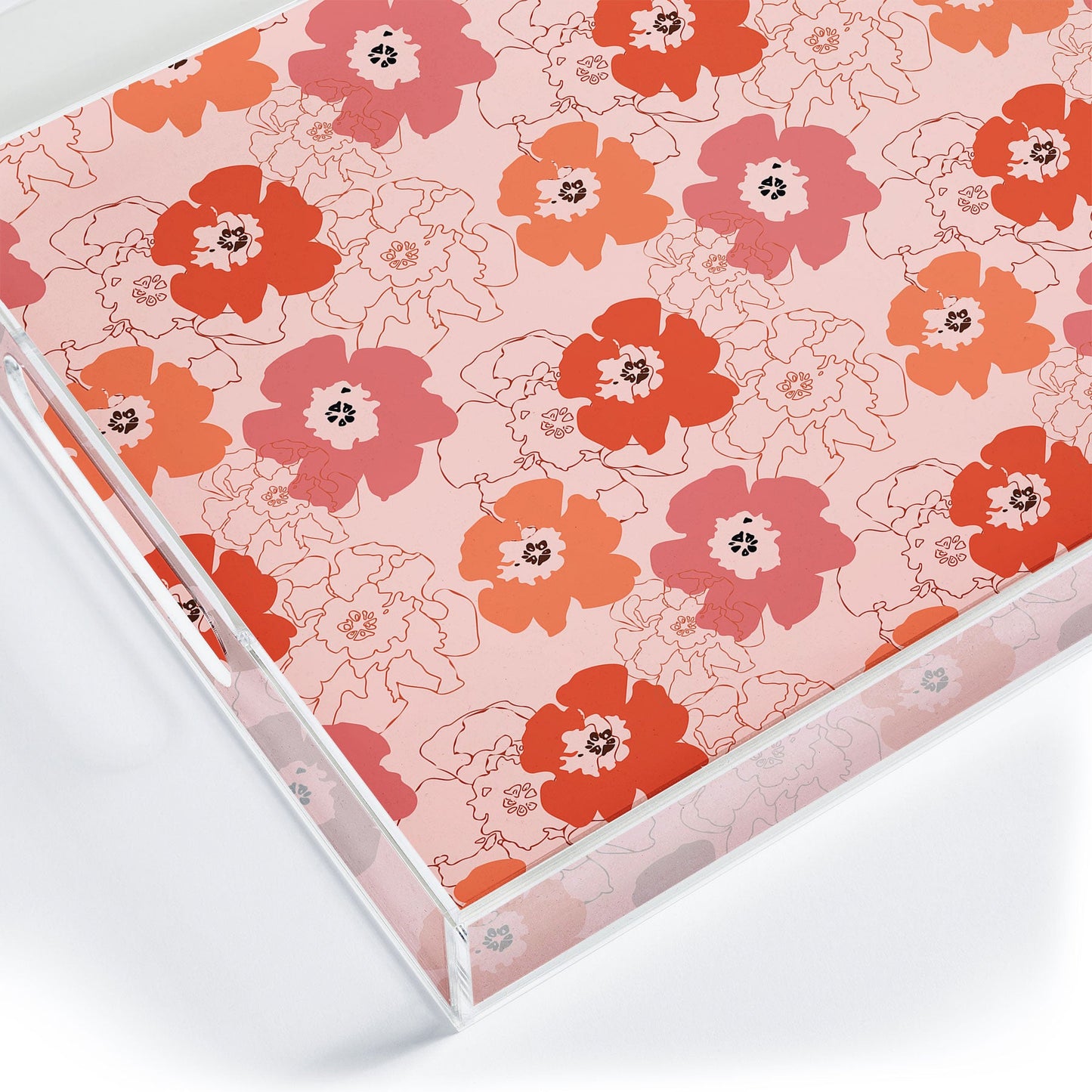 Morgan Kendall pink flower power Acrylic Tray