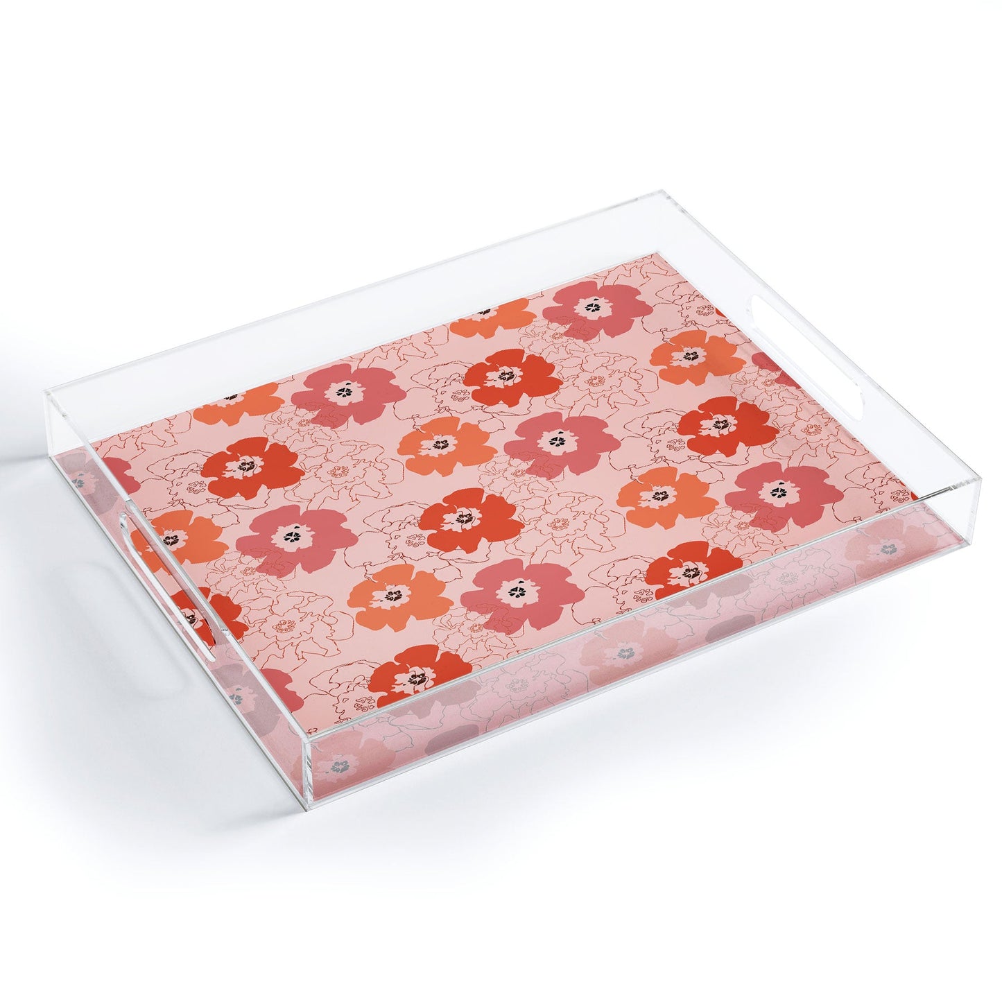 Morgan Kendall pink flower power Acrylic Tray