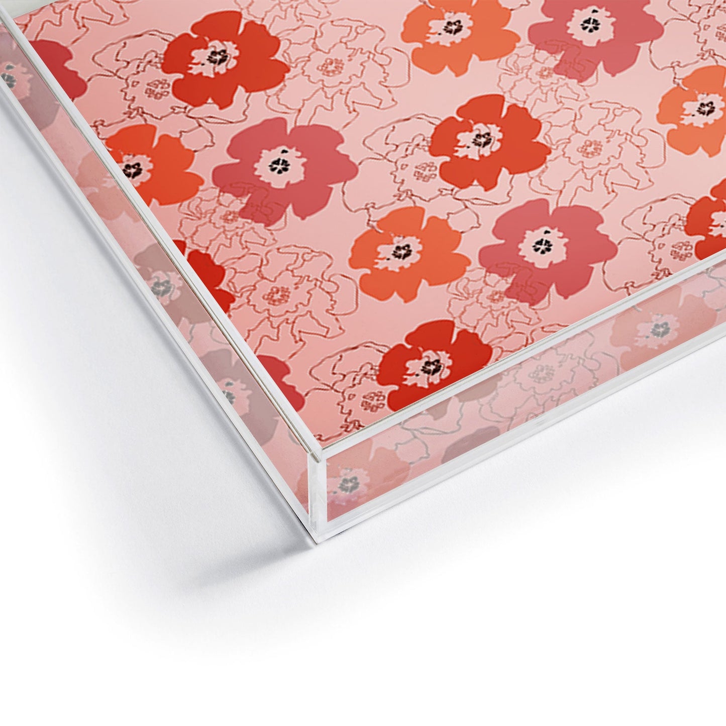 Morgan Kendall pink flower power Acrylic Tray
