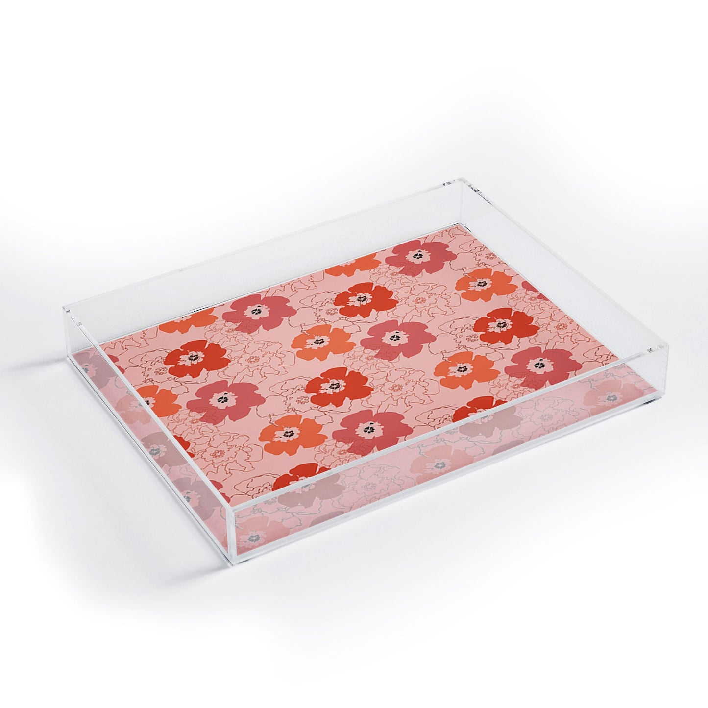 Morgan Kendall pink flower power Acrylic Tray