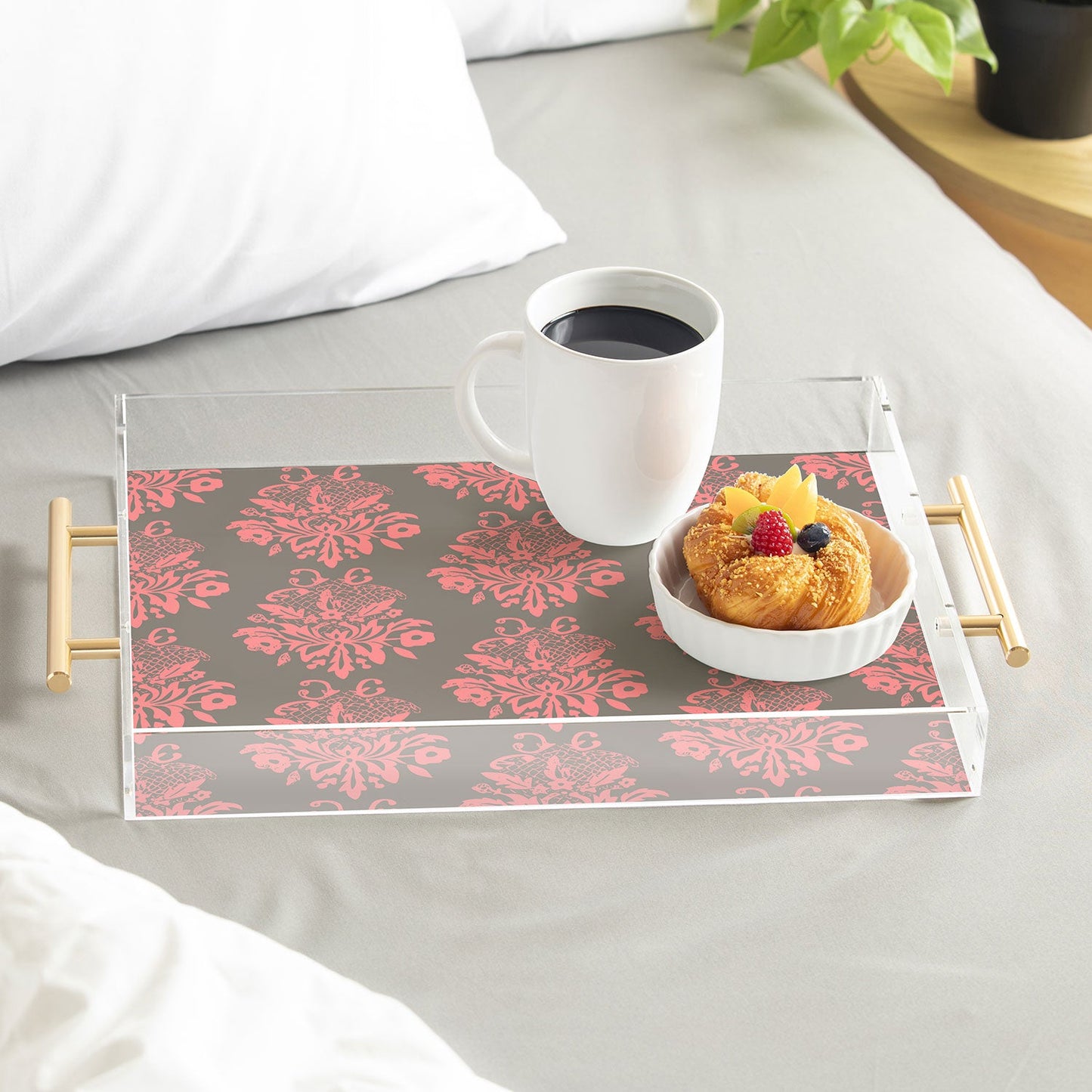 Morgan Kendall pink lace Acrylic Tray