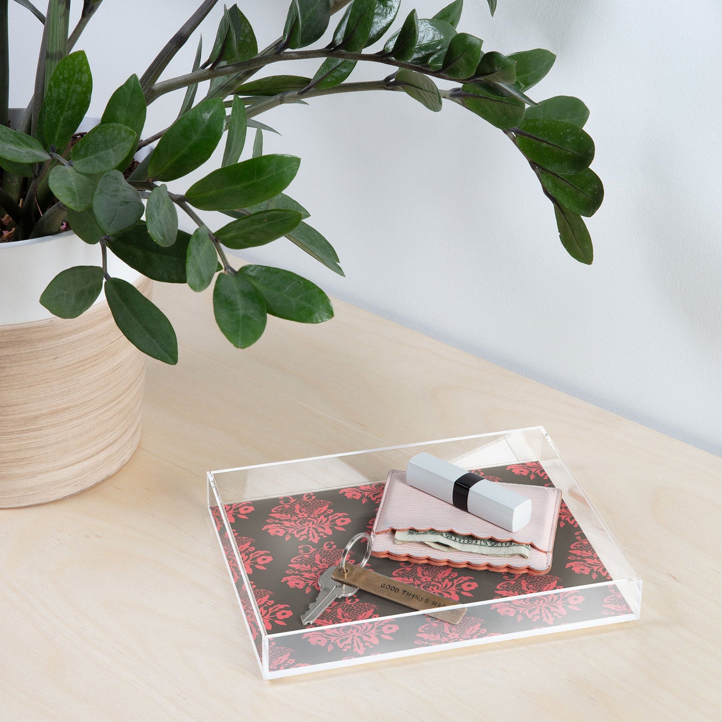 Morgan Kendall pink lace Acrylic Tray