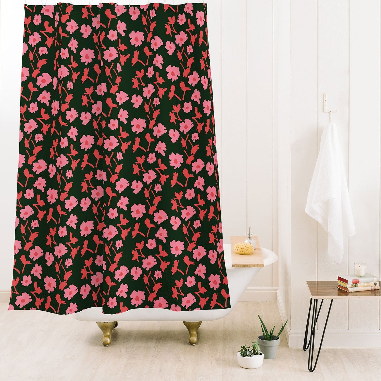 Morgan Kendall pink milk Shower Curtain