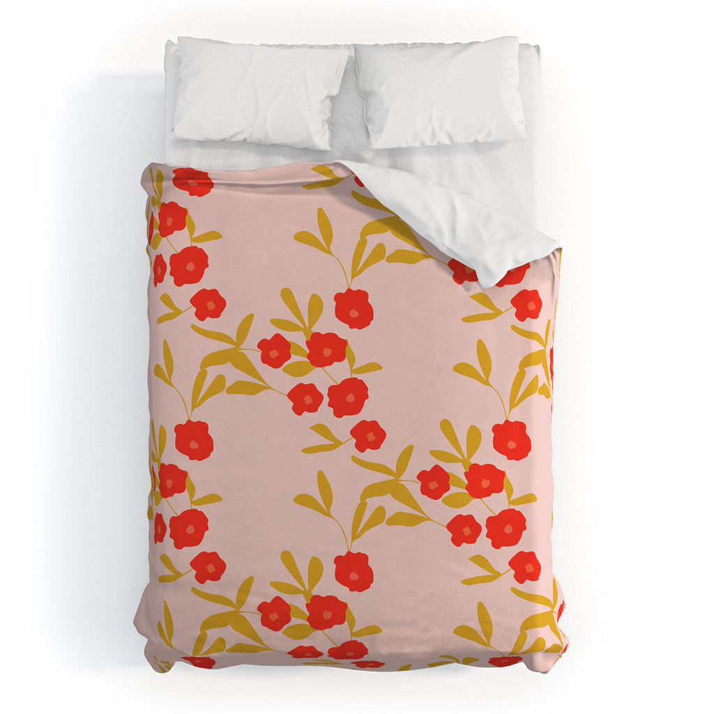 Morgan Kendall strawberry fields Duvet Cover