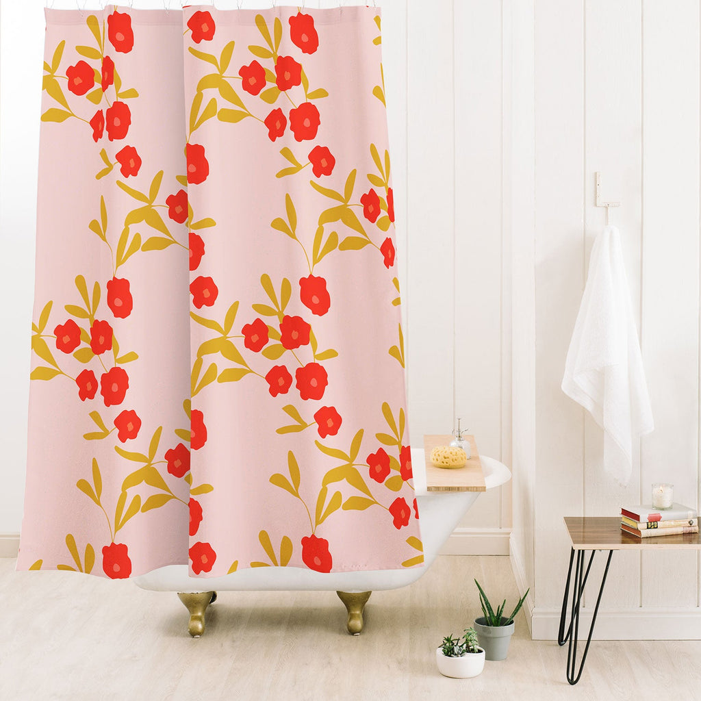 Morgan Kendall strawberry fields Shower Curtain